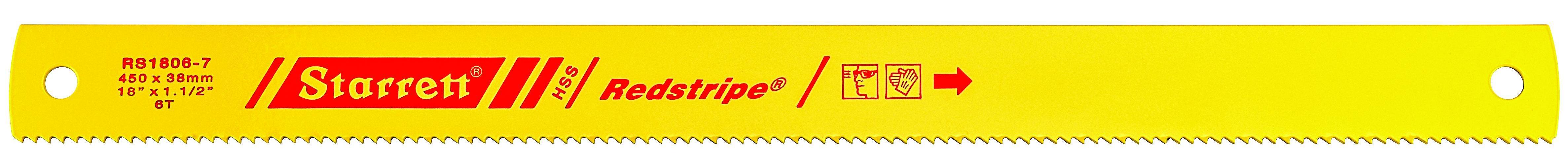 Starrett® RS500-6 RedStripe® Power Hacksaw Blade, 20 in L x 1-1/4 in W x 0.075 in THK, HSS Cutting Edge, HSS Blade