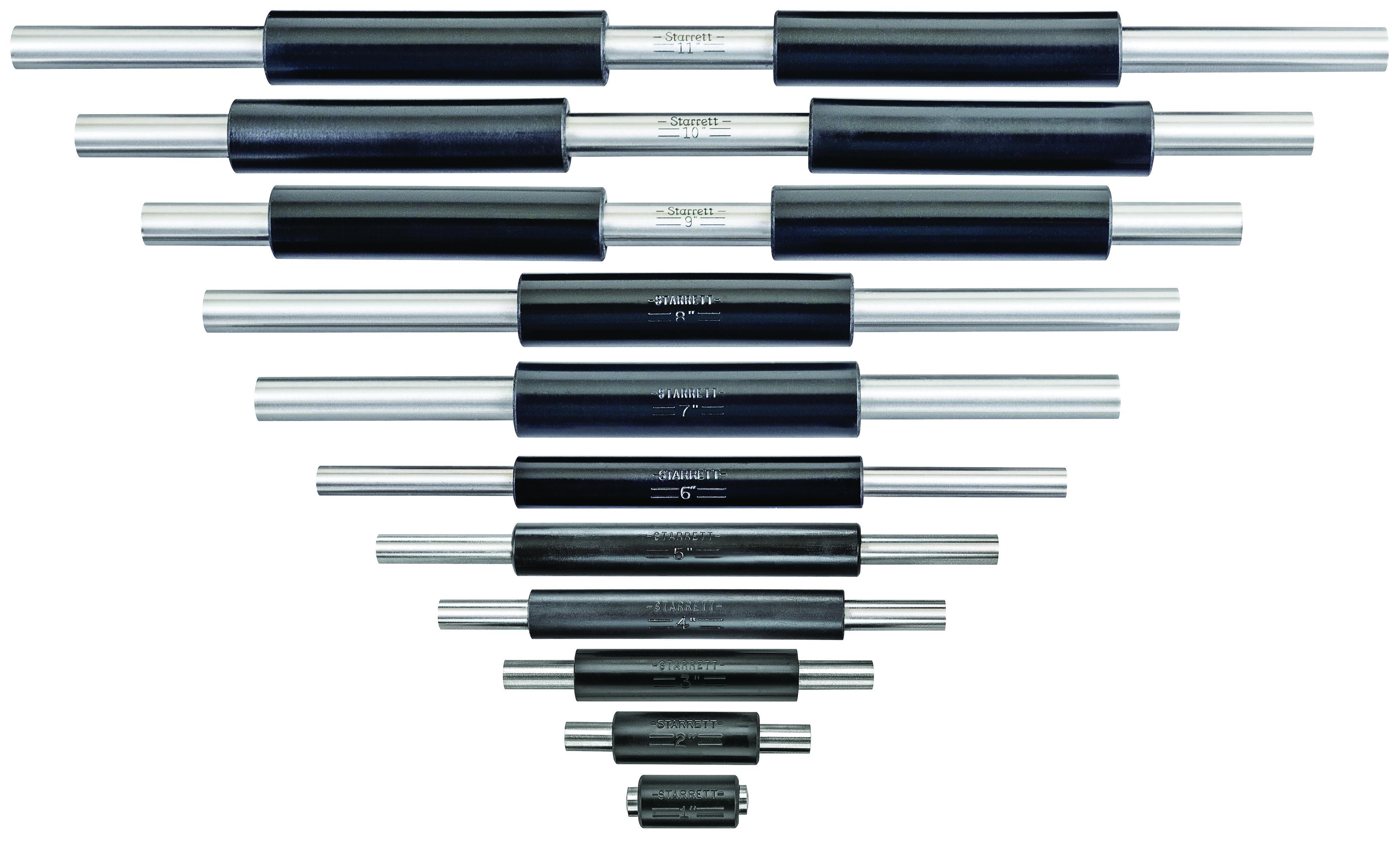 Starrett&reg; S234G End Measuring Rod Set With Insulating Rubber Handle, 1/4 in Dia, 3/8 in Dia, For Use With S436 Micrometer, Steel
