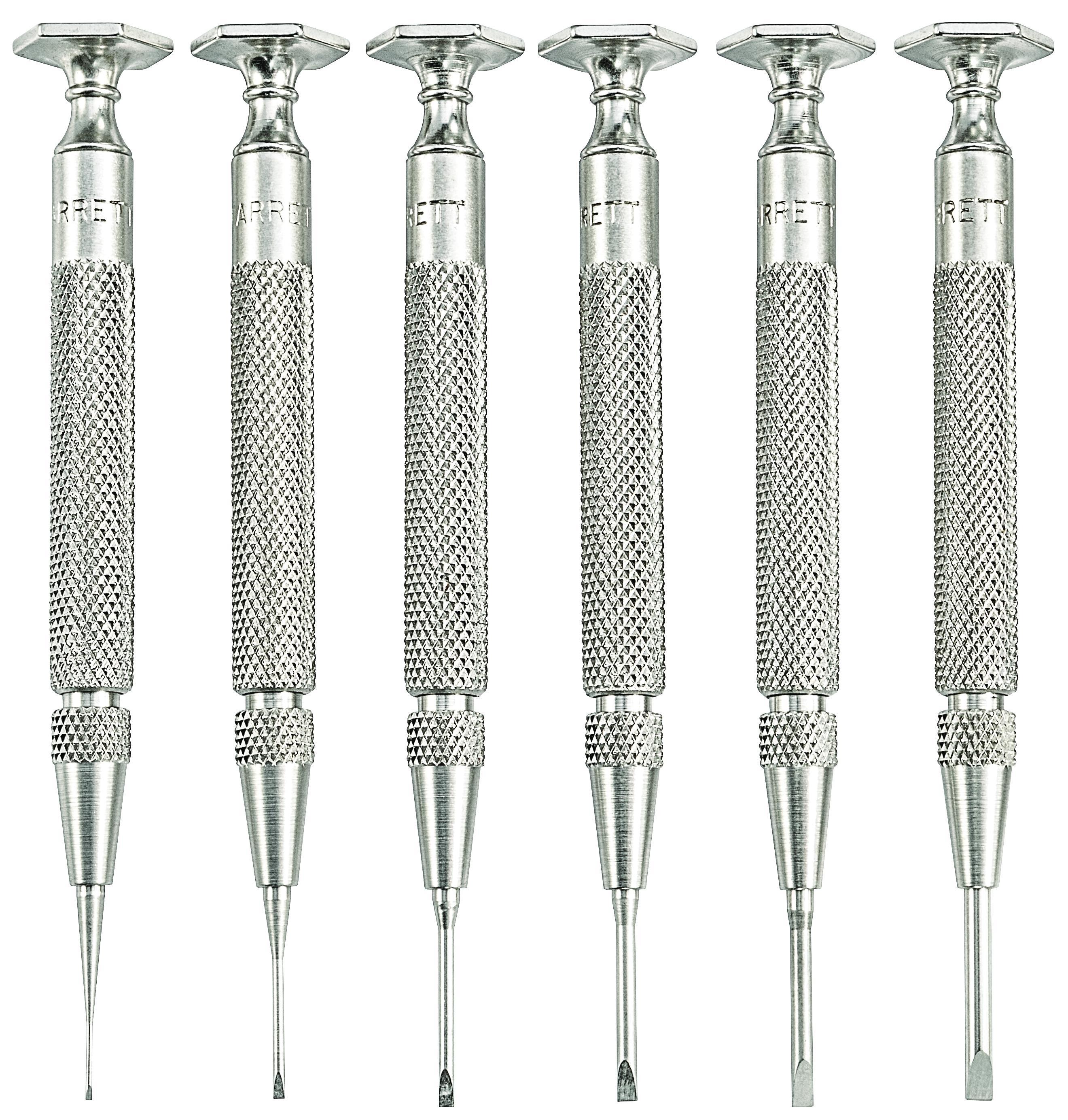 Starrett&reg; S555Z-6 Screwdriver Set, 6 Pieces, Steel, Nickel Plated