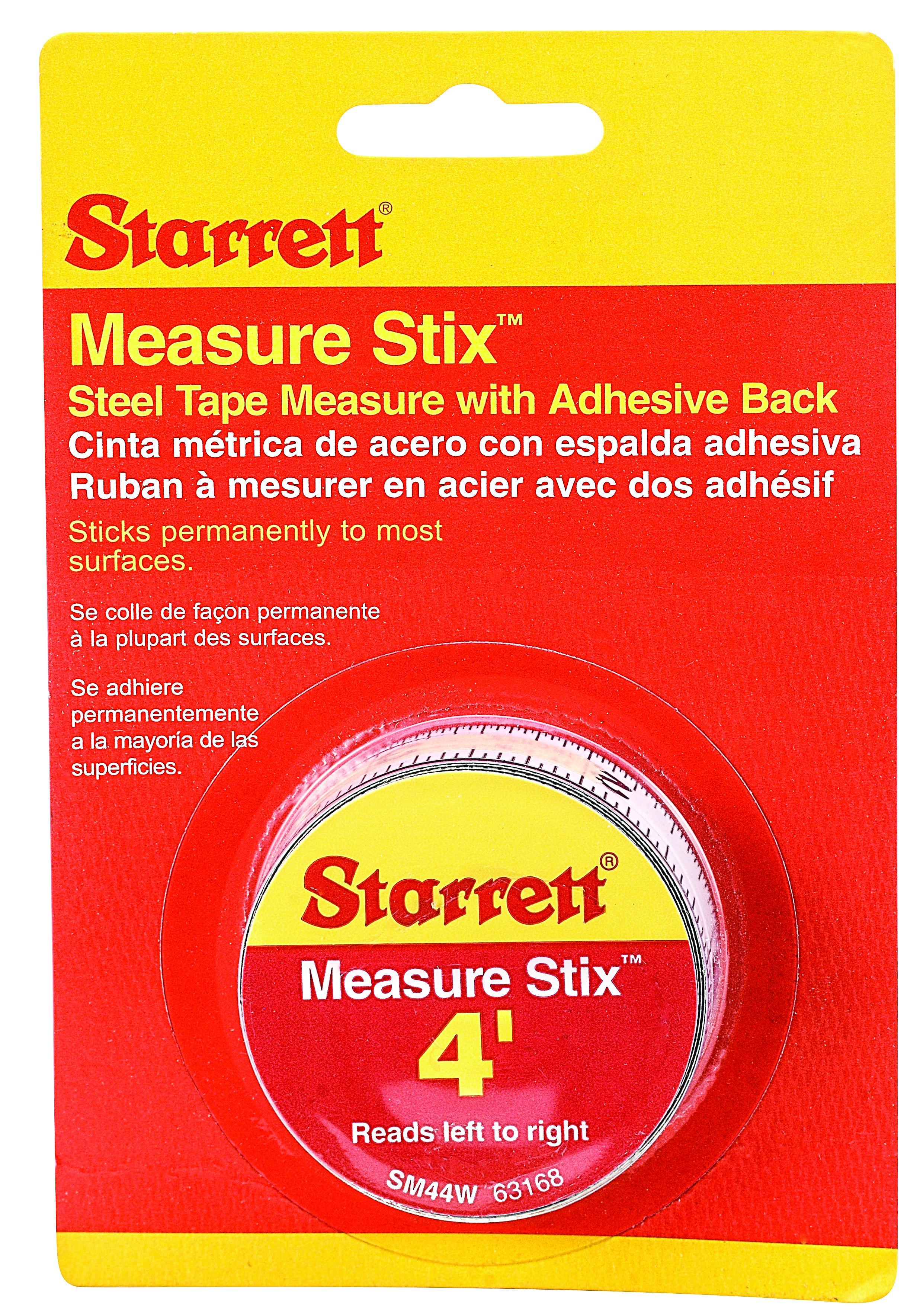 Starrett&reg; SM44W 1-Sided Measure Stix, 4 ft L x 1/2 in W Blade, Carbon Steel, Imperial, 1/6ths