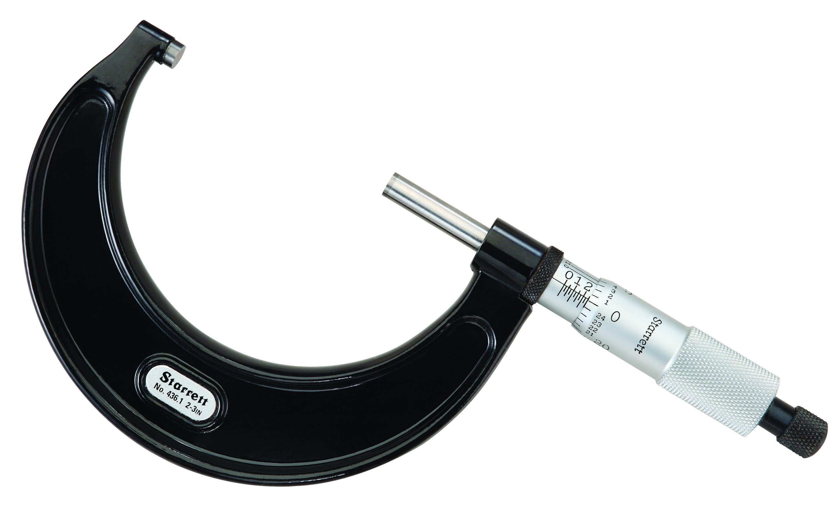 Mitutoyo 103-135 Outside Micrometer With Friction Thimble, 0 to 1 in, Graduations: 0.0001 in, Baked Enamel Coated