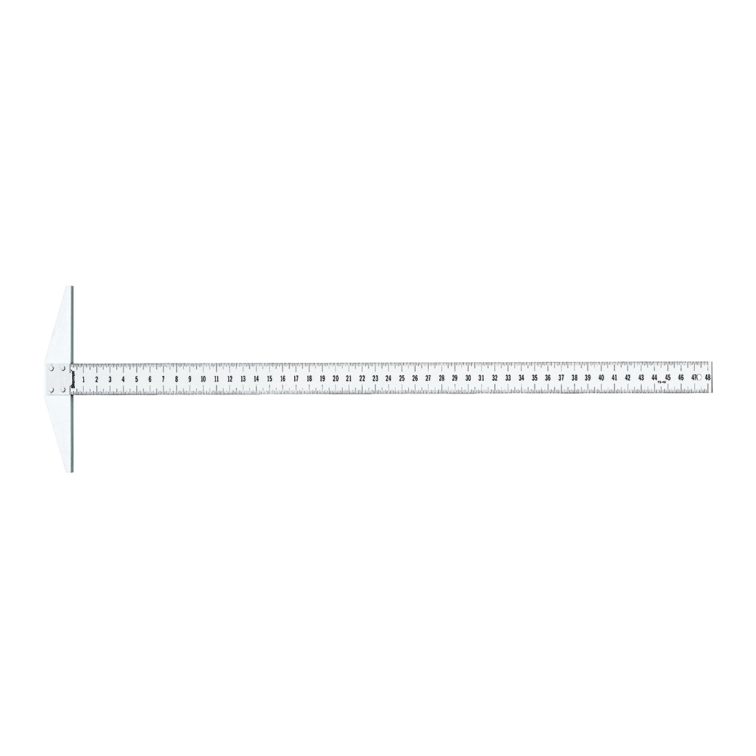 Starrett&reg; T-48 T-Square, 1/18 in, 1/8 in Graduation, Aluminum