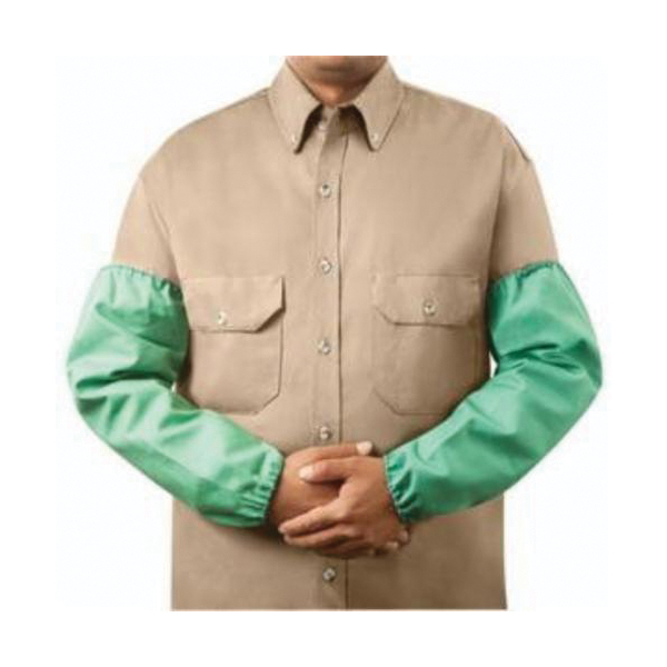 Steiner® Weldlite™ 1032-L Flame Retardant Cape Sleeves, L, Green, Cotton, Snap Front/Cuff Closure