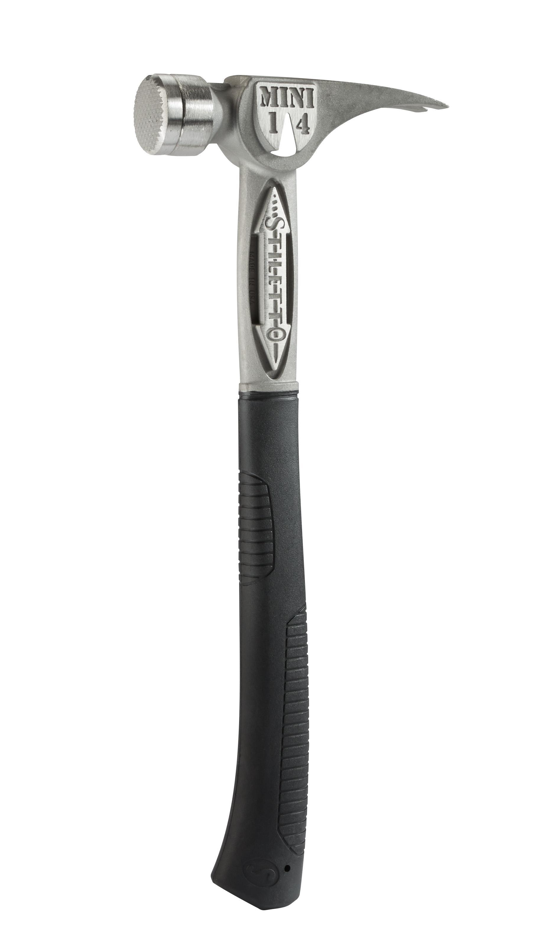 Stiletto&reg; TBM14RMC Ti-Bone Nailing Replaceable Face Hammer, 16 in OAL, 1-1/2 in Dia Steel Face, 14 oz Titanium
