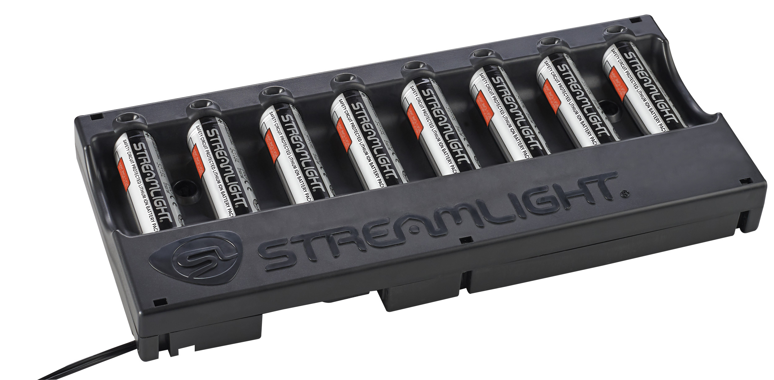 Streamlight&reg; 20224 Bank Charger, 2600 mAh Li-Ion Battery, 5.25 hr Charging, 8 Batteries, For Use With Vantage 180 X, PolyTac X, ProTac 2L-X, ProTac HL-X and ProTac HL 5-X Flashlight
