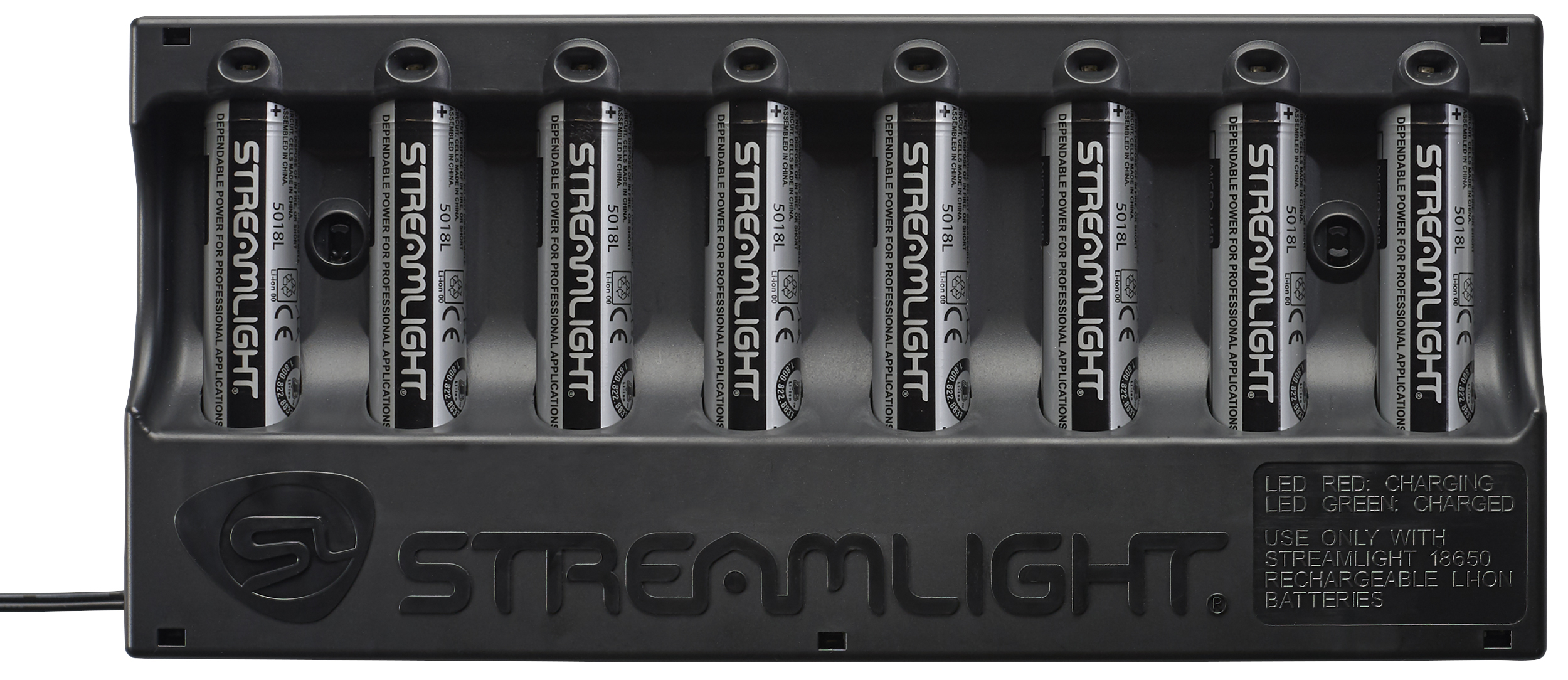 Streamlight&reg; 20224 Bank Charger, 2600 mAh Li-Ion Battery, 5.25 hr Charging, 8 Batteries, For Use With Vantage 180 X, PolyTac X, ProTac 2L-X, ProTac HL-X and ProTac HL 5-X Flashlight