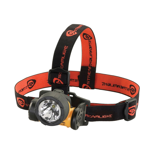 Streamlight&reg; 61025 HAZ-LO&reg; Trident&reg; Intrinsically Safe Non-Rechargeable Headlamp With Elastic Head Strap and Hard Hats Strap, C4&reg; LED Bulb, ABS Housing, 85 Lumens (High), 30 Lumens (Low) Lumens, 3 Bulbs