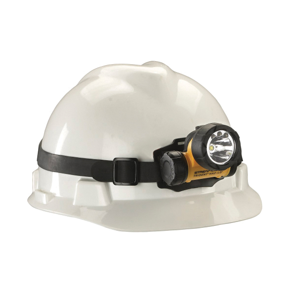 Streamlight&reg; 61025 HAZ-LO&reg; Trident&reg; Intrinsically Safe Non-Rechargeable Headlamp With Elastic Head Strap and Hard Hats Strap, C4&reg; LED Bulb, ABS Housing, 85 Lumens (High), 30 Lumens (Low) Lumens, 3 Bulbs