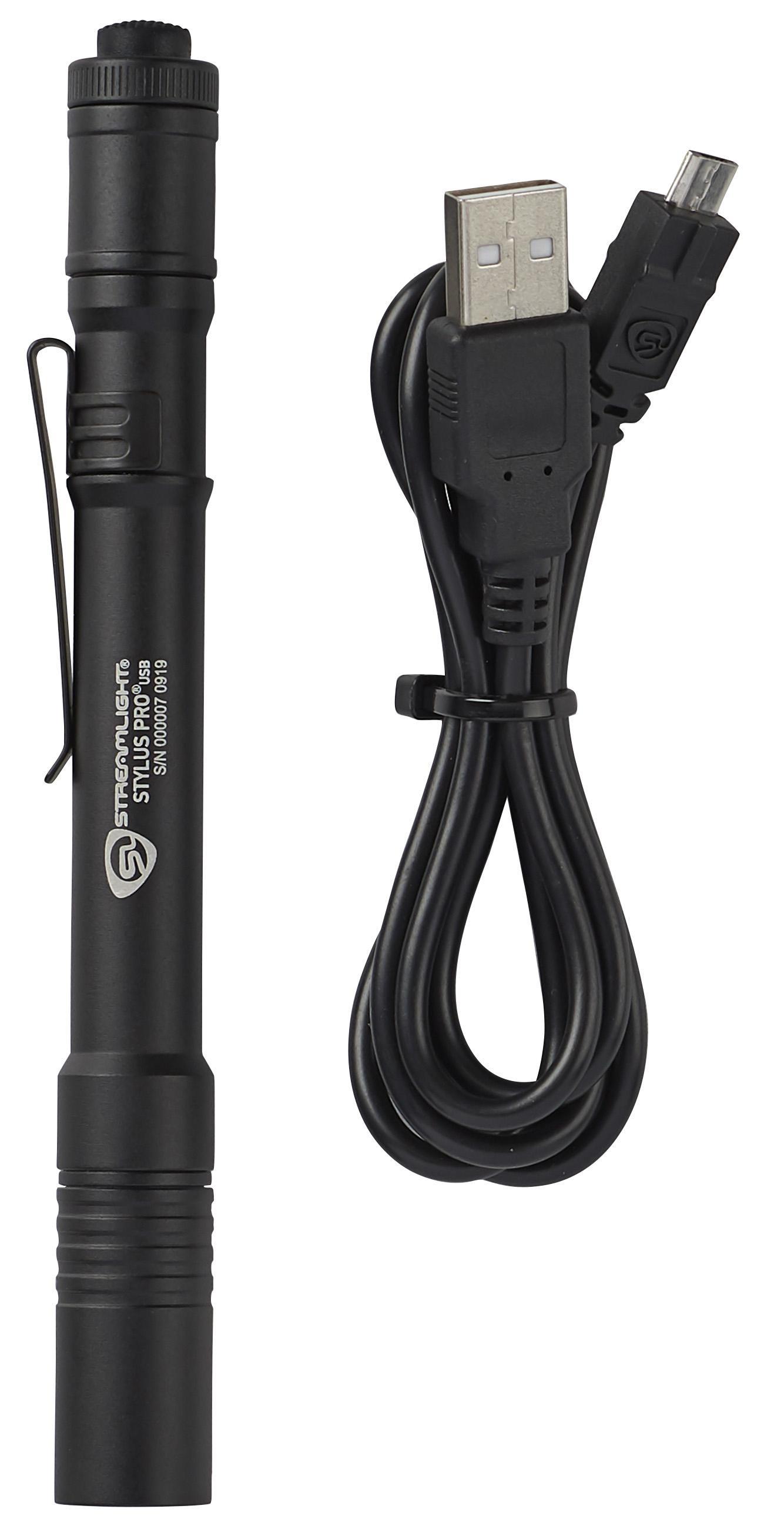 Streamlight&reg; 66134 STYLUS PRO&reg; Bright USB Rechargeable Penlight, LED Bulb, Aluminum Housing, 70 Lumens