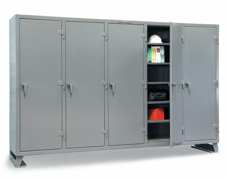 Strong Hold&reg; 33.5-LD-242 Counter Height Heavy Duty Industrial Clear View Cabinet, 36 in W x 42 in H, Steel, Dark Gray