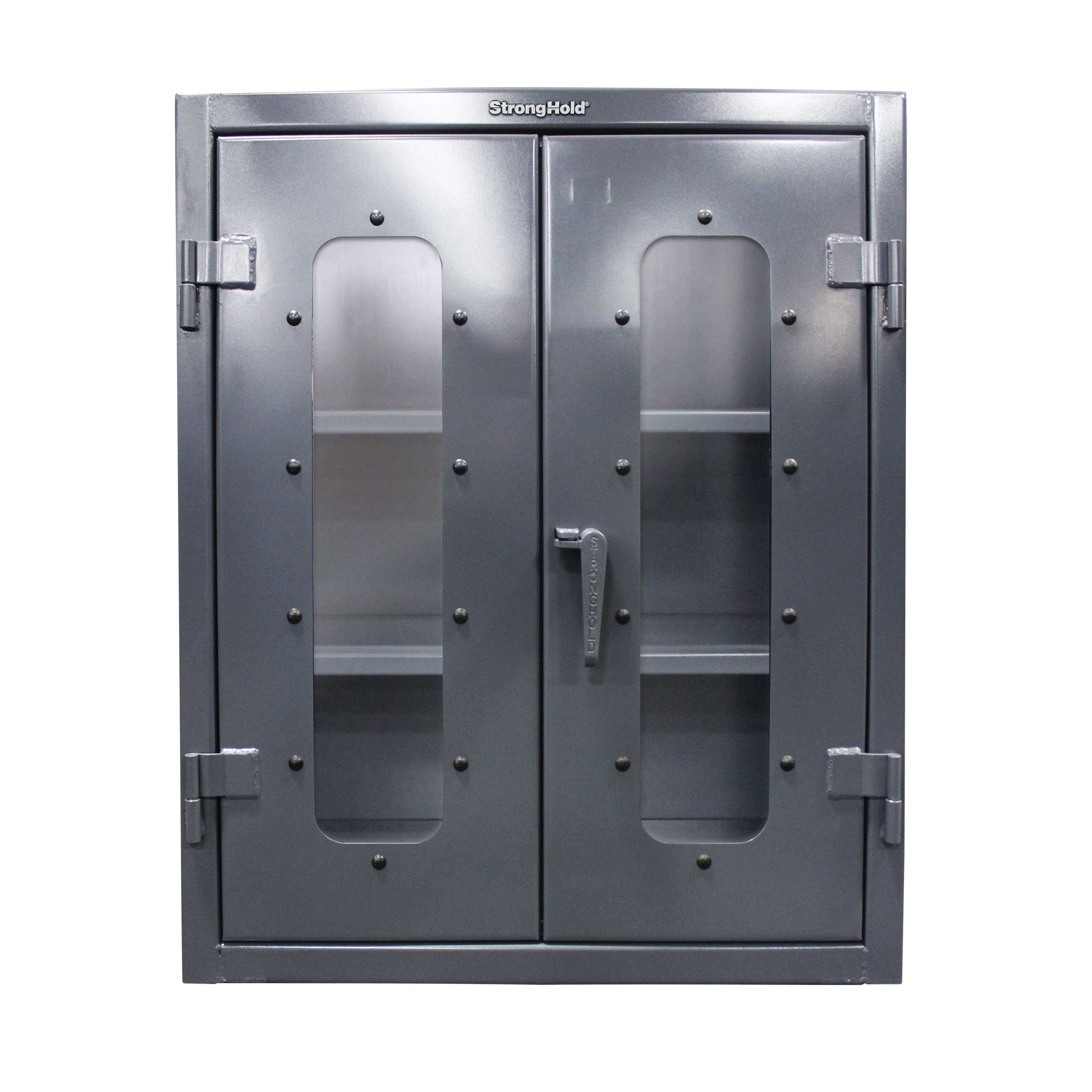 Strong Hold&reg; 66-DSBC-248 Heavy Duty Double Shift Cabinet, 72 in W x 78 in H, Steel, Dark Gray