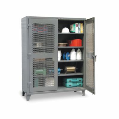 LYON&reg; R5445N Flammable Safety Storage Cabinet, 43 in L x 18 in W x 65 in H, Steel, Yellow, 2 Shelves