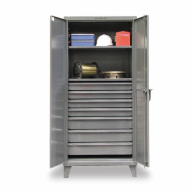 Strong Hold&reg; 66-244-6/5DB Storage Cabinet With Lower Half Width Drawers, 1525 lb, 78 in H x 72 in W, 4 Drawers