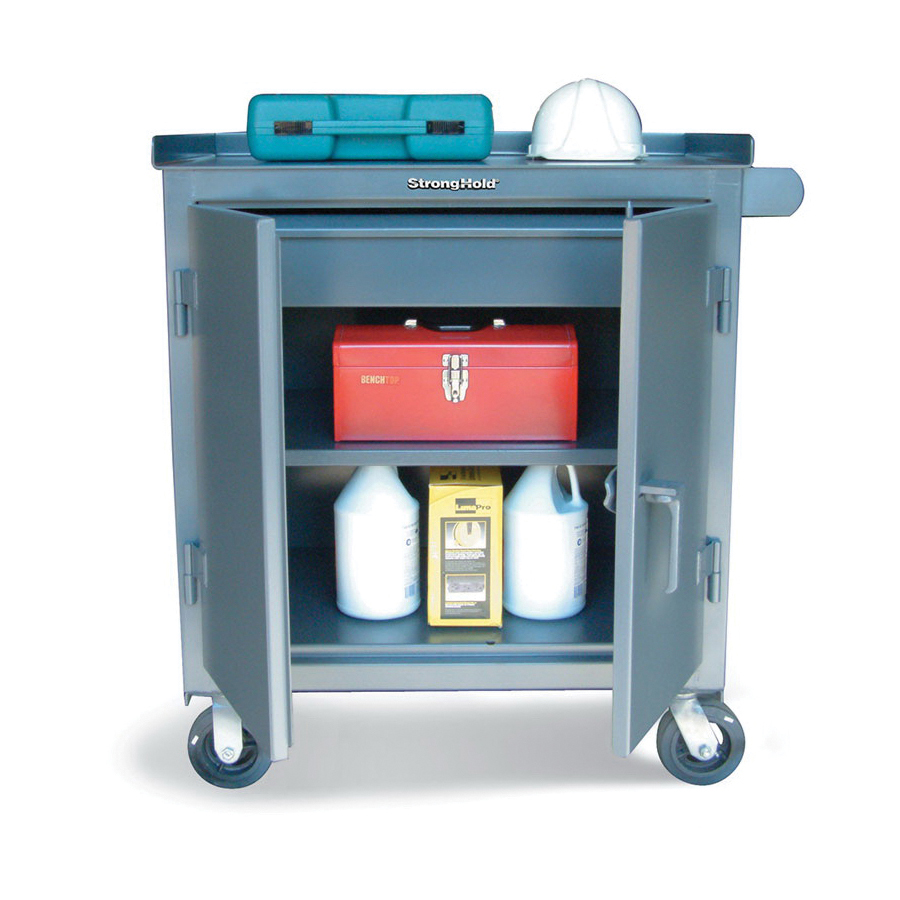 Strong Hold&reg; 52.7-DS-BBS-301CA Heavy Duty Mobile Maintenance Cart, 31 in H x 60 in W x 30 in D, 12 ga THK