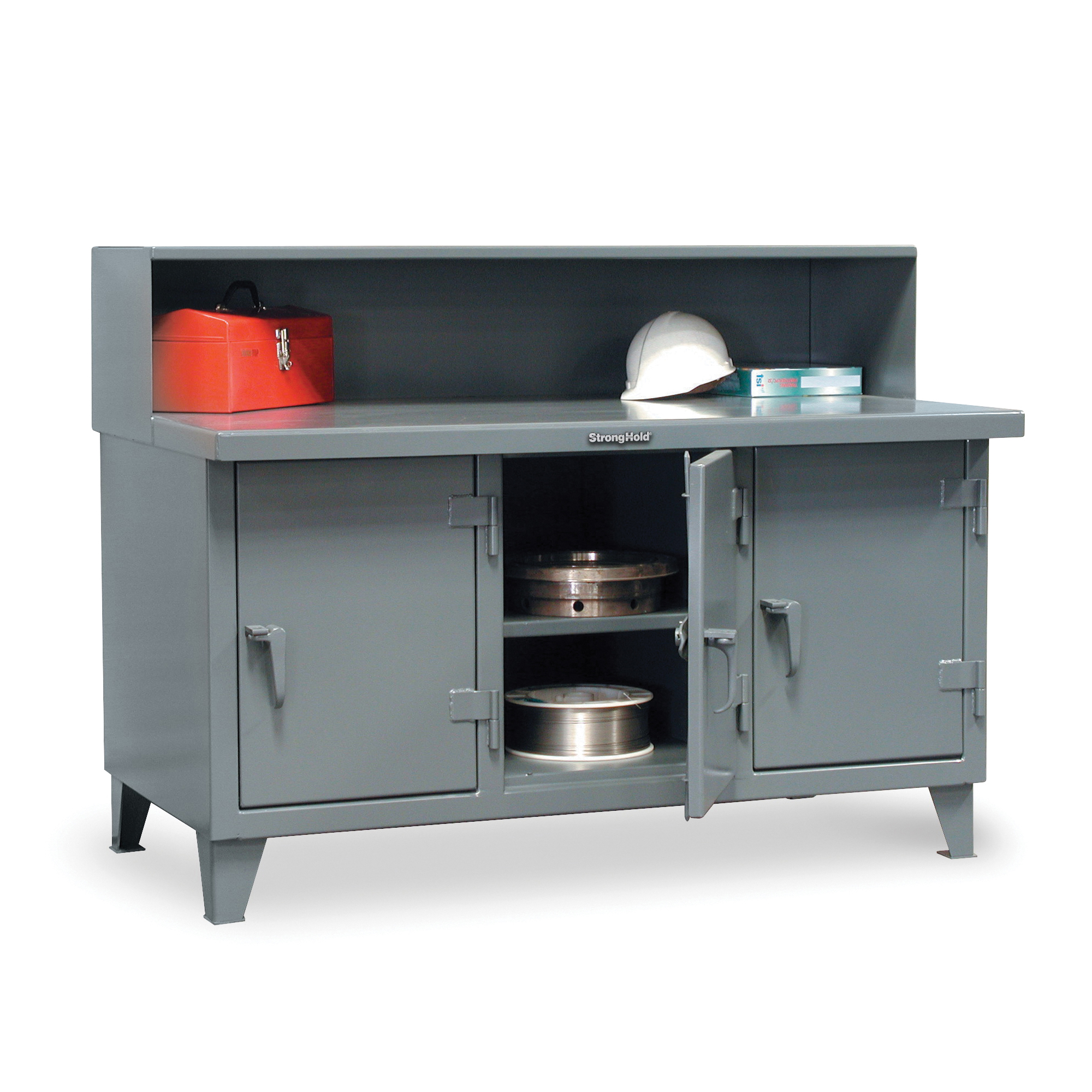 Strong Hold&reg; T4830-2DB Shop Table, 34 in H x 48 in W x 30 in D, 5500 lb Load, Dark Gray
