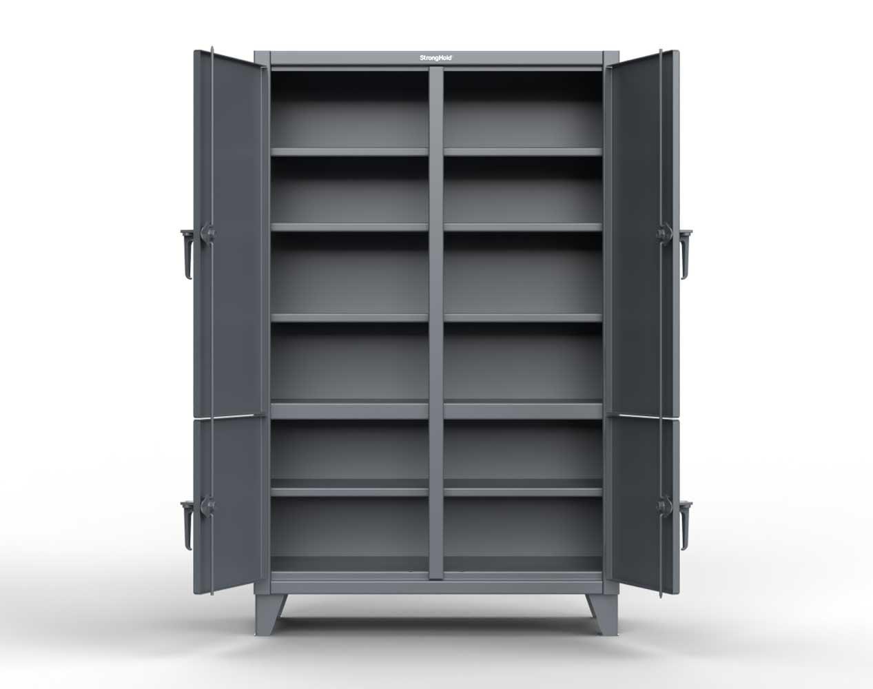Strong Hold&reg; 36-LD-244 Heavy Duty Industrial Clear View Storage Cabinet, 36 in W x 78 in H, Steel, Dark Gray