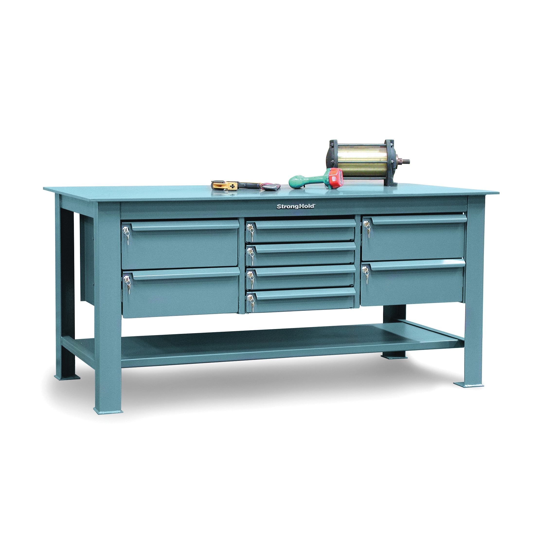 Strong Hold&reg; T3024 Heavy Duty Industrial Shop Table, 34 in H x 30 in W x 24 in D, 2750 lb Load, Dark Gray