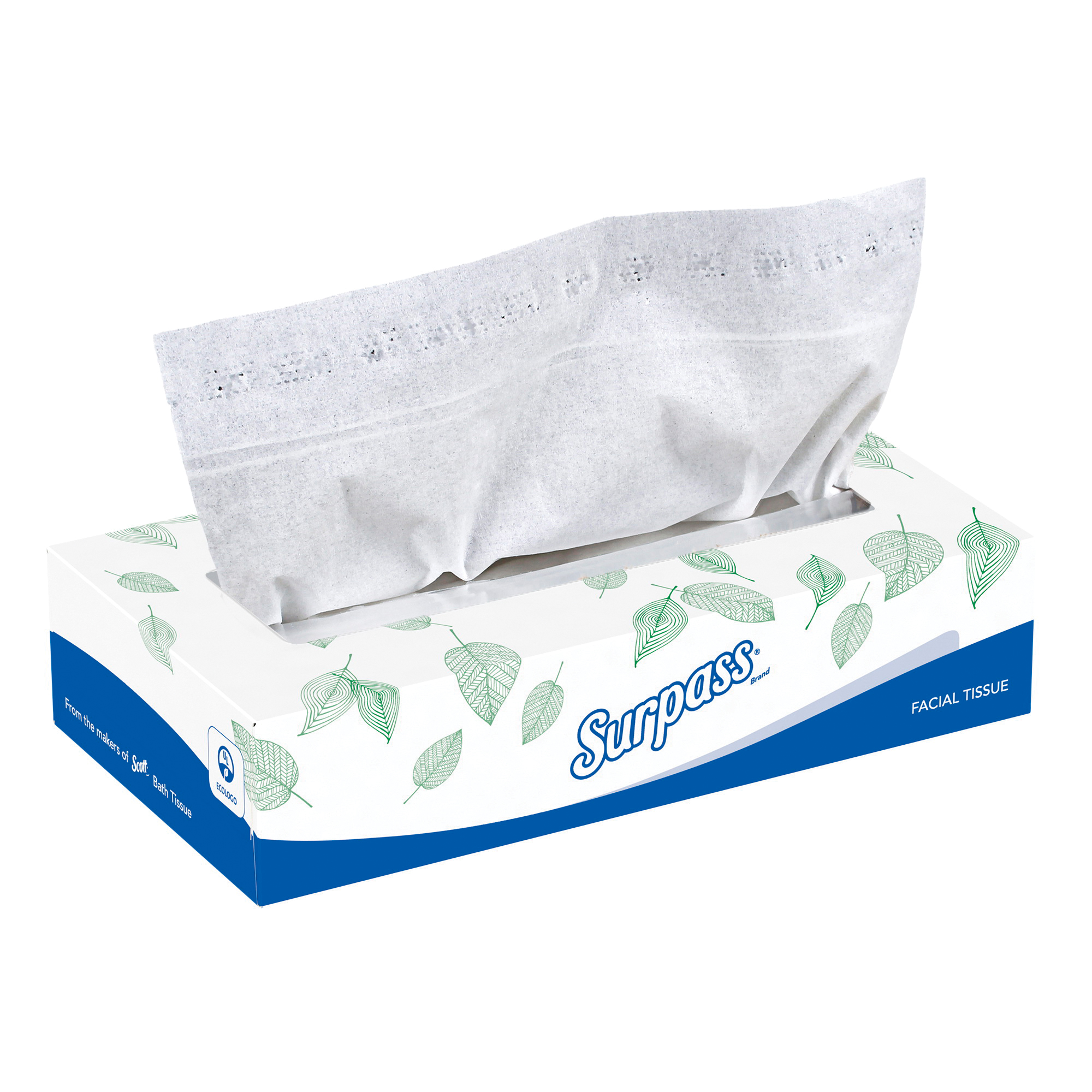 Surpass&reg; 21390 Facial Tissue, Recycled Fiber, White