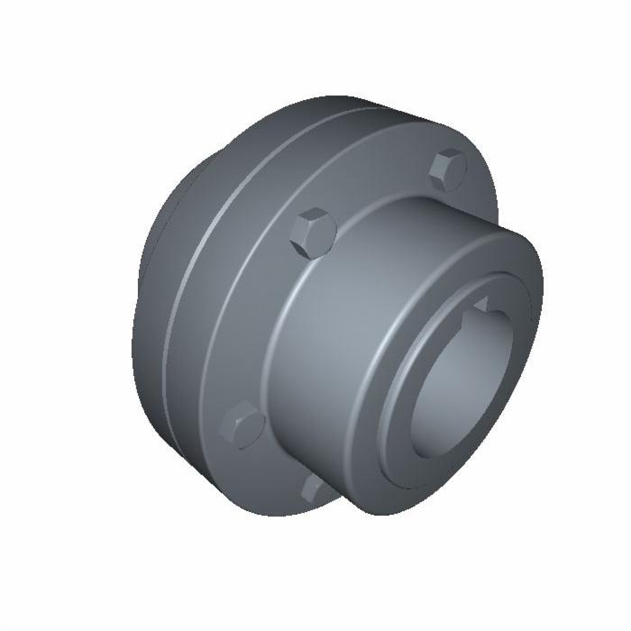 Powertork&reg; 010045 F Series Flange Type Exposed Bolt Rough Stock Pilot Bore Full Flex Gear Coupling, 6 in Max Dia Bore, 13.63 in OD, 10.94 in OAL, 315 in-lb Torque, 5160 rpm Max