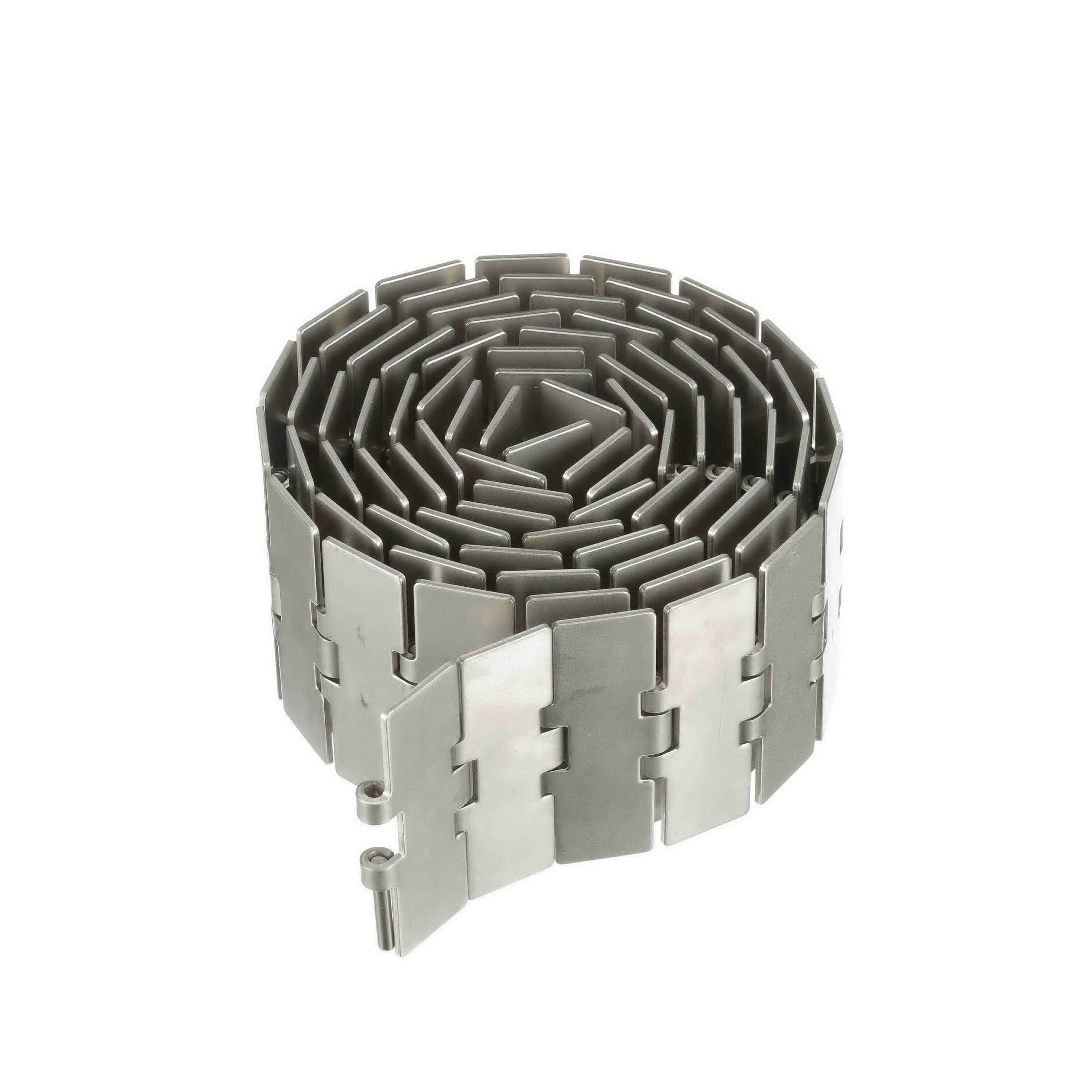 System Plast&trade; 10040 515 Flat Top Single Hinge Straight Running Chain, 10 ft OAL, 1 in Pitch, 2.17 in W x 0.12 in THK Plate, Extra Plus Stainless Steel