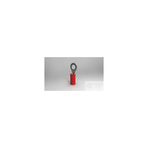 PIDG&trade; 31890 Insulated Ring Terminal, 22 AWG Conductor, 0.844 in L, Closed Barrel, Copper, Red