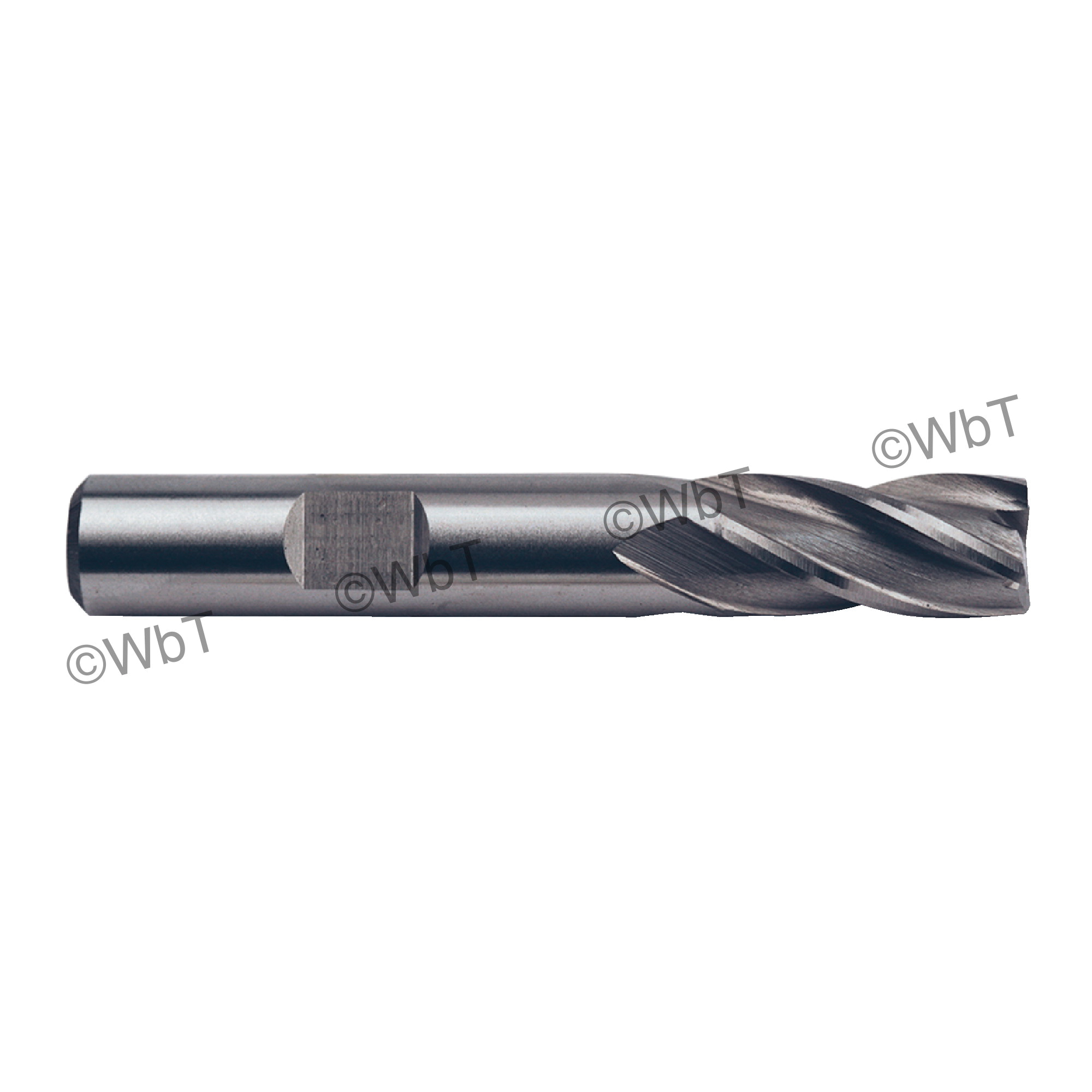 TTC 08-015-140 D5 Center Cutting Standard Length Single End Mill, 5/8 in Dia Cutter, 1-5/8 in Length of Cut, 4 Flutes, 5/8 in Dia Shank, 3-3/4 in OAL, Bright