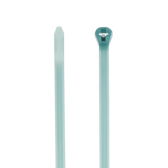 Ty-Rap&reg; TYZ527M Radiation-Resistant Standard Cable Tie, 13.38 in L x 0.263 in W x 0.07 in THK, ETFE, Aquamarine