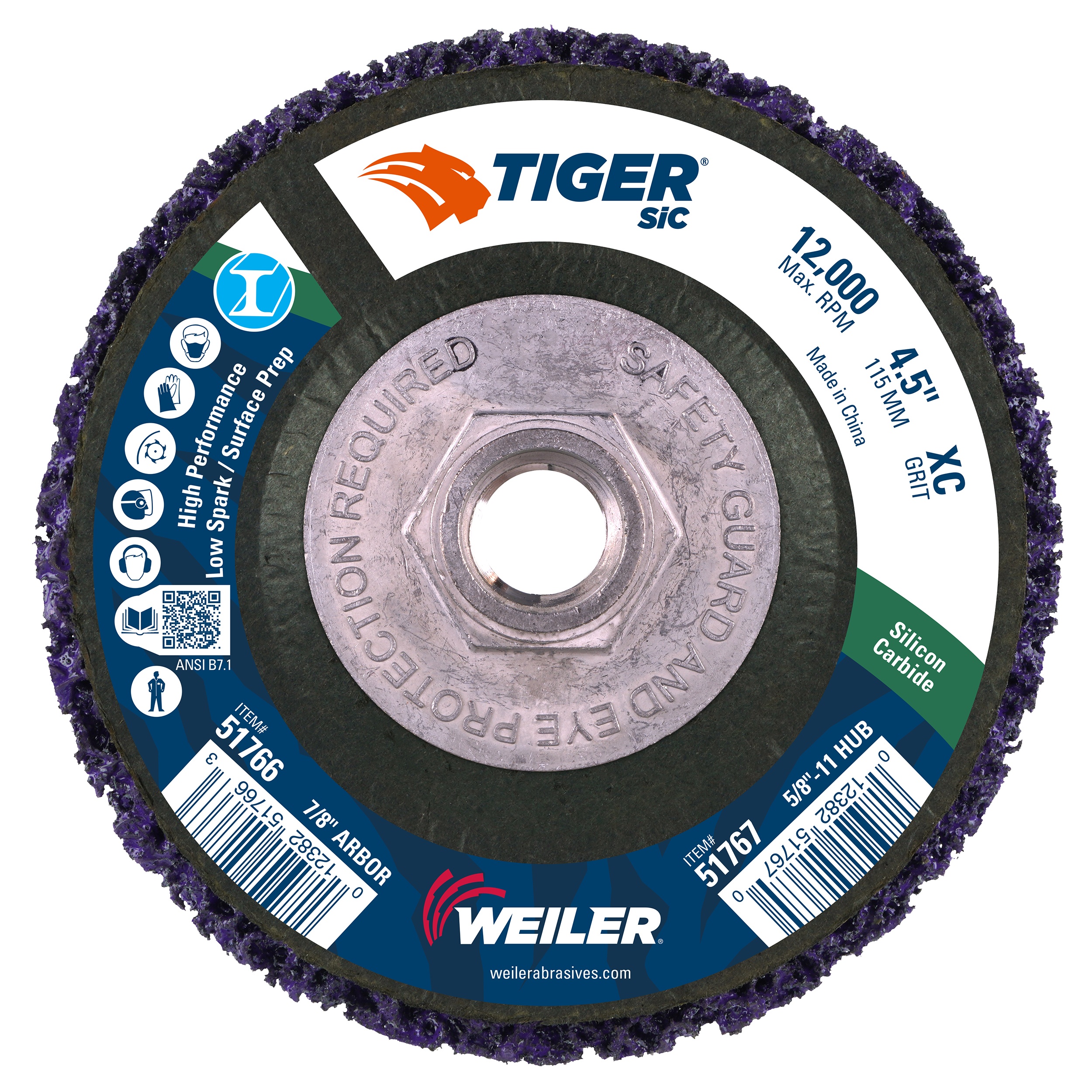 Tiger&reg; 52603 Stem Mount Coated Abrasive Flap Wheel, 1 in Dia Wheel, 1 in W Face, 1/4-20 Dia Shank, 80 Grit, Medium Grade, Aluminum Oxide Abrasive