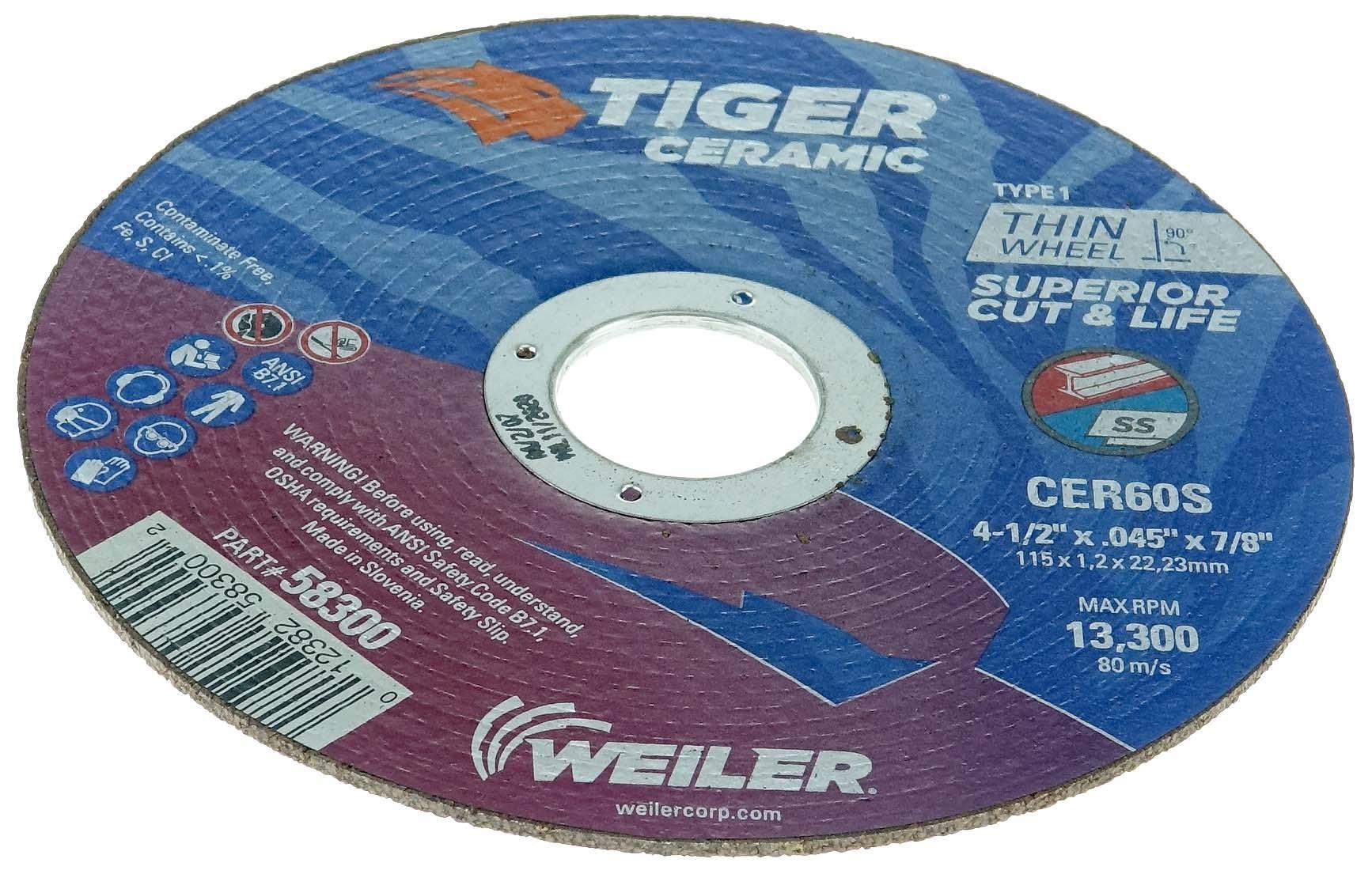 Norton&reg; Gemini&reg; RightCut&trade; 66252823599 RightCut&trade; All Purpose Cut-Off Wheel, 4-1/2 in Dia x 3/32 in THK, 7/8 in Center Hole, 46 Grit, Aluminum Oxide Abrasive