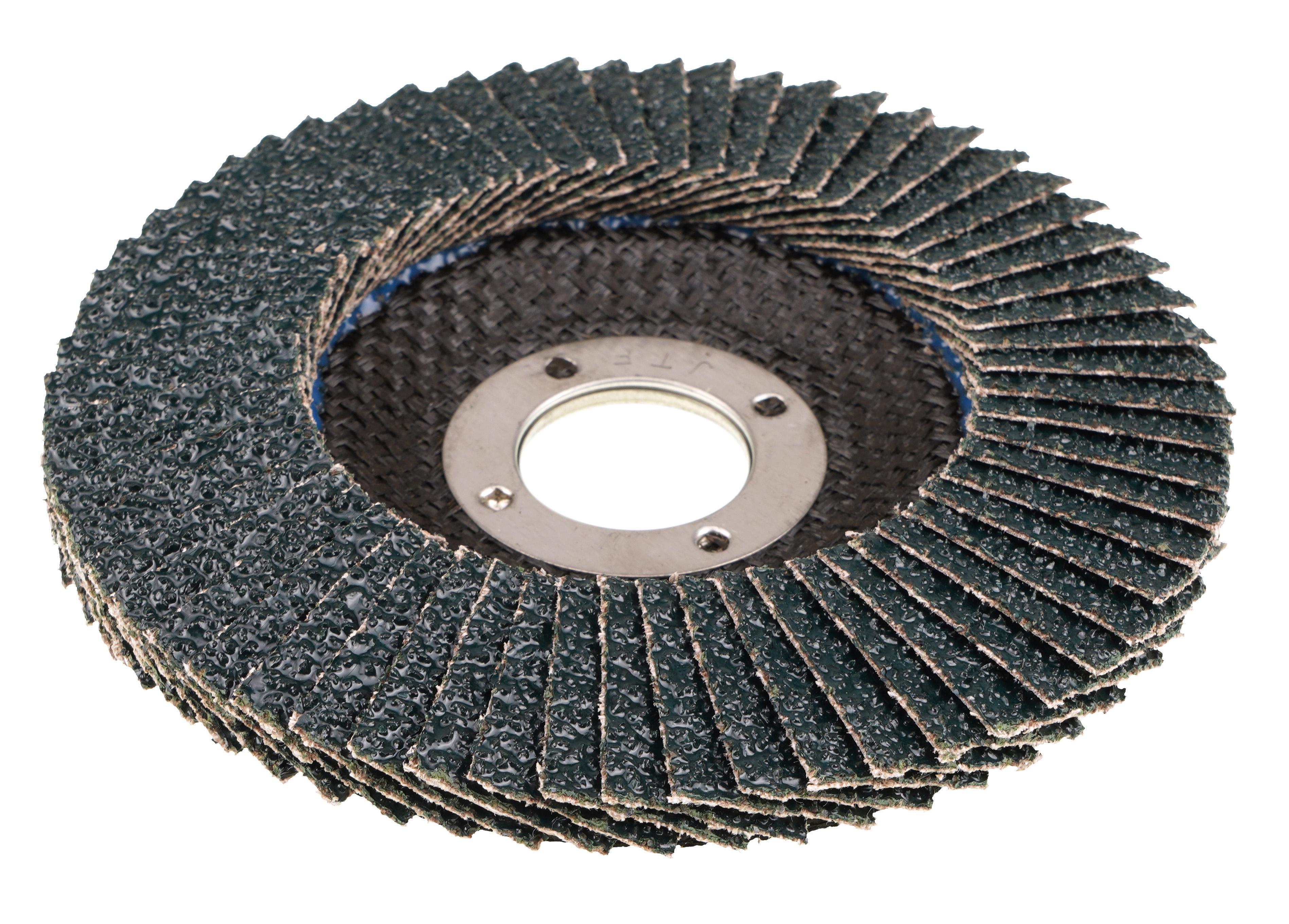 Tiger Paw™ 51162 Super High Density High Performance Coated Abrasive Flap Disc, 4-1/2 in Dia Disc, 7/8 in Center Hole, 60 Grit, Medium Grade, Zirconia Alumina Abrasive, Type 27 Flat Disc