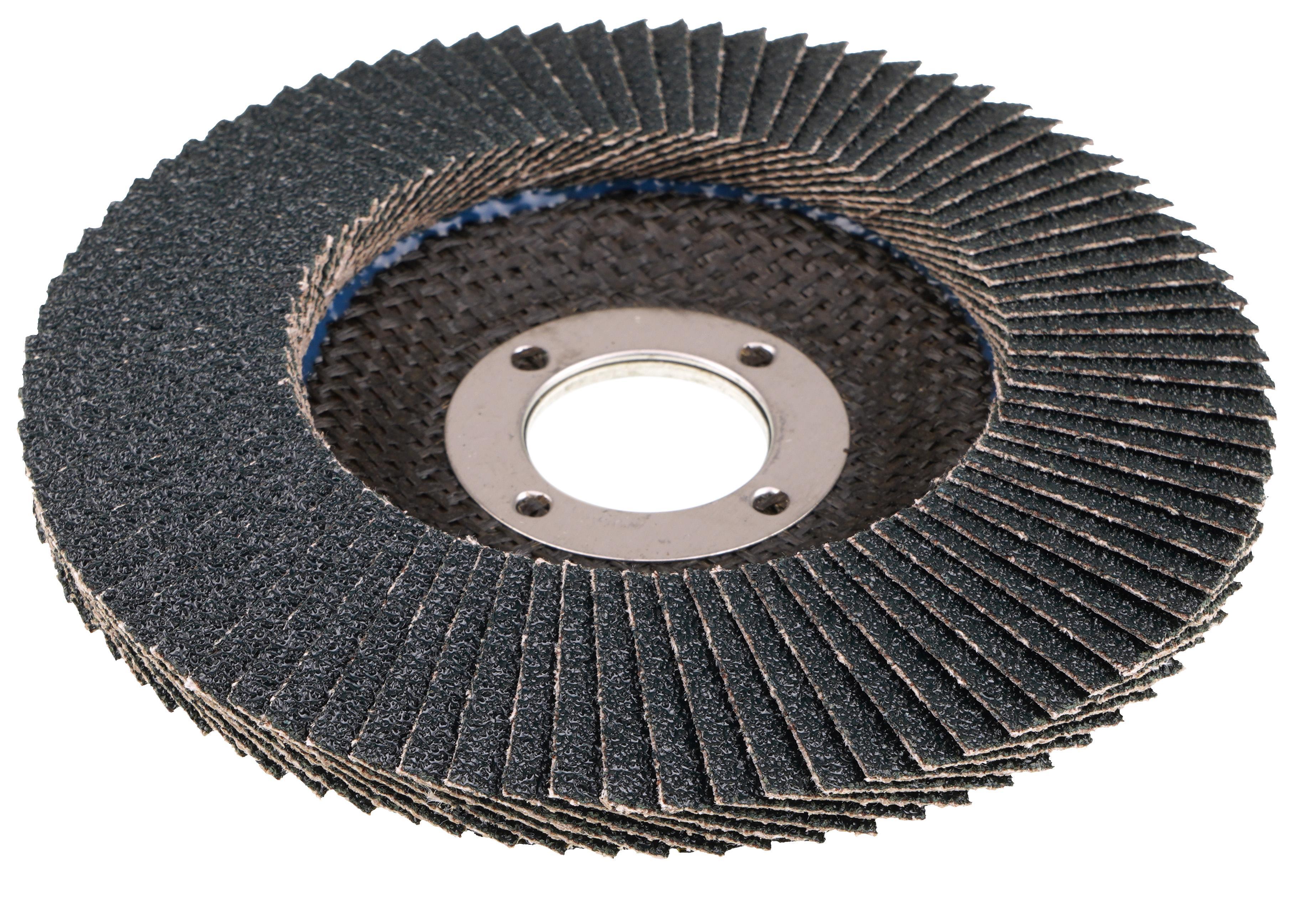 Tiger Paw™ 51119 High Density High Performance Coated Abrasive Flap Disc, 4-1/2 in Dia Disc, 7/8 in Center Hole, 40 Grit, Coarse Grade, Zirconia Alumina Abrasive, Type 29/Angled Disc