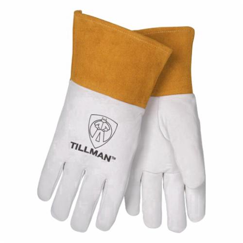 Tillman™ 50L 50 Series Premium Grade MIG Welding Gloves, L, Split Cowhide Leather Back/Kevlar® Stitching/Split Cowhide Leather Cuff, Pearl, Fleece, Gauntlet Cuff, 14 in L