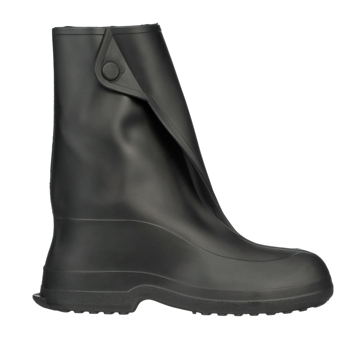 Tingley Workbrutes® 35121.LG Waterproof Overboots, Unisex, SZ 9.5 to 11 Men's, SZ 11.5 to 13 Women's Fits Shoe, Soft Toe, Black, Cleated Sole, Button Tab Closure, PVC Upper & Midsole, PVC Outsole