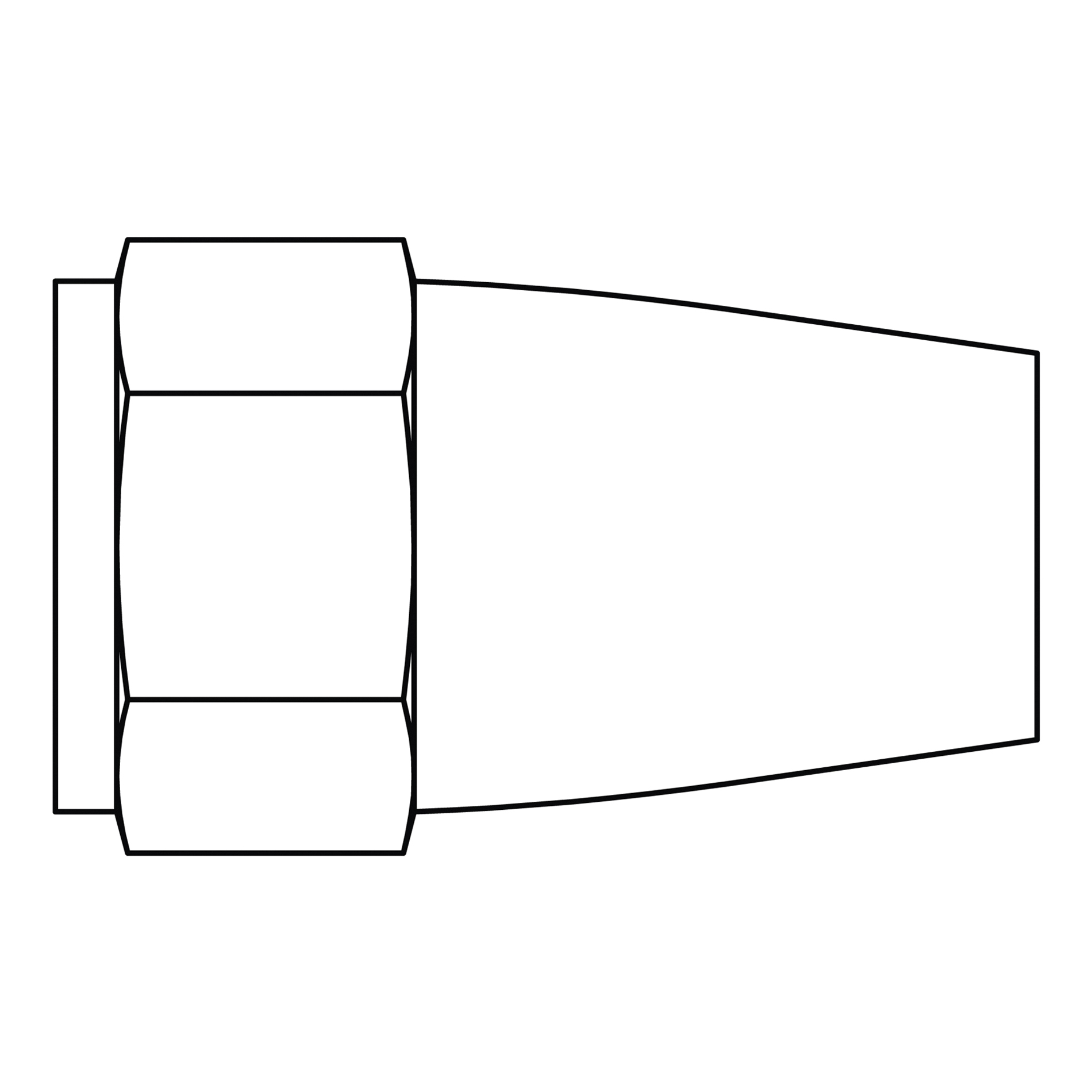 Tompkins&reg; 41-12 Long Nut, SAE 45 deg Female Thread, 1-1/16-14 Thread, Brass, Import