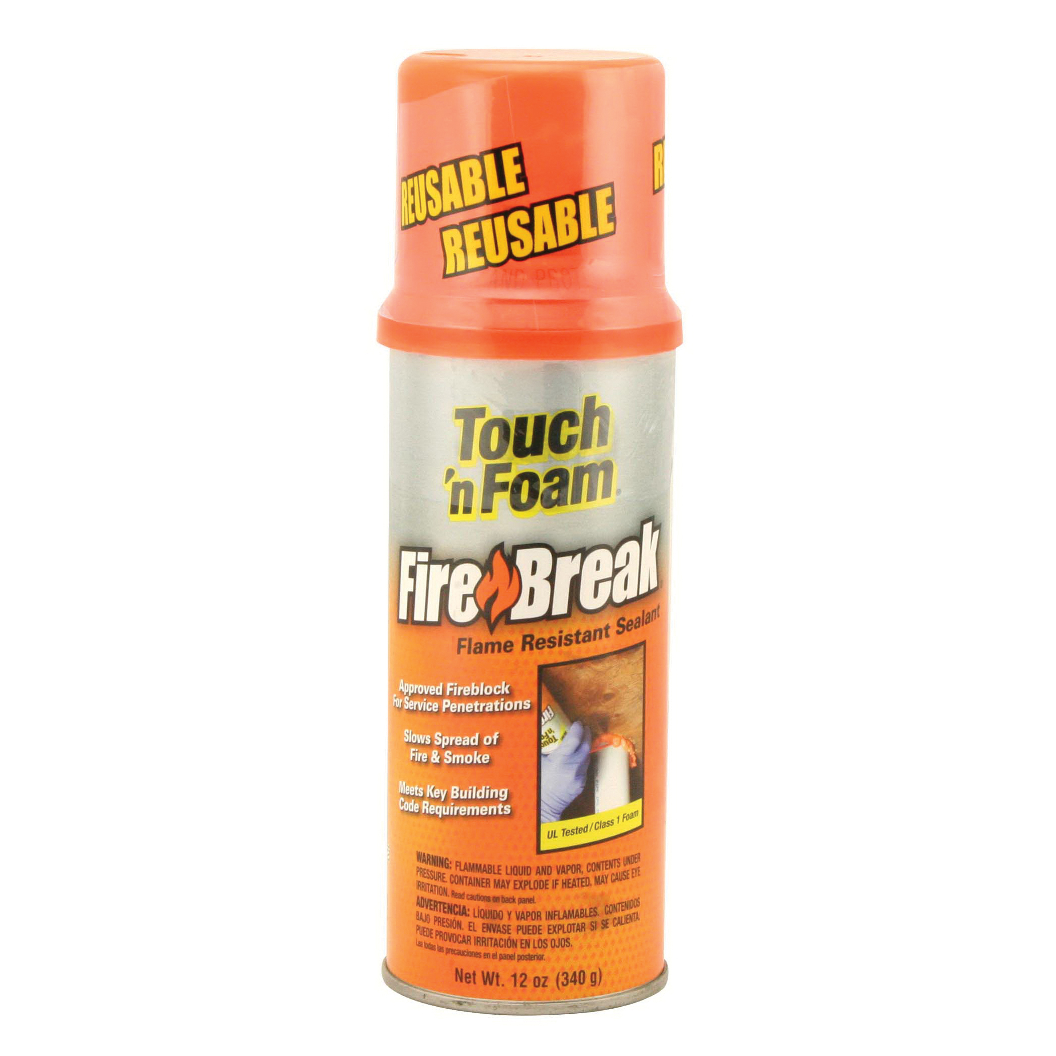 Touch 'N Foam® Fire Break® 4004501212 Flame Resistant Foam Sealant, 12 oz Can, Aerosal Spray Form, Red
