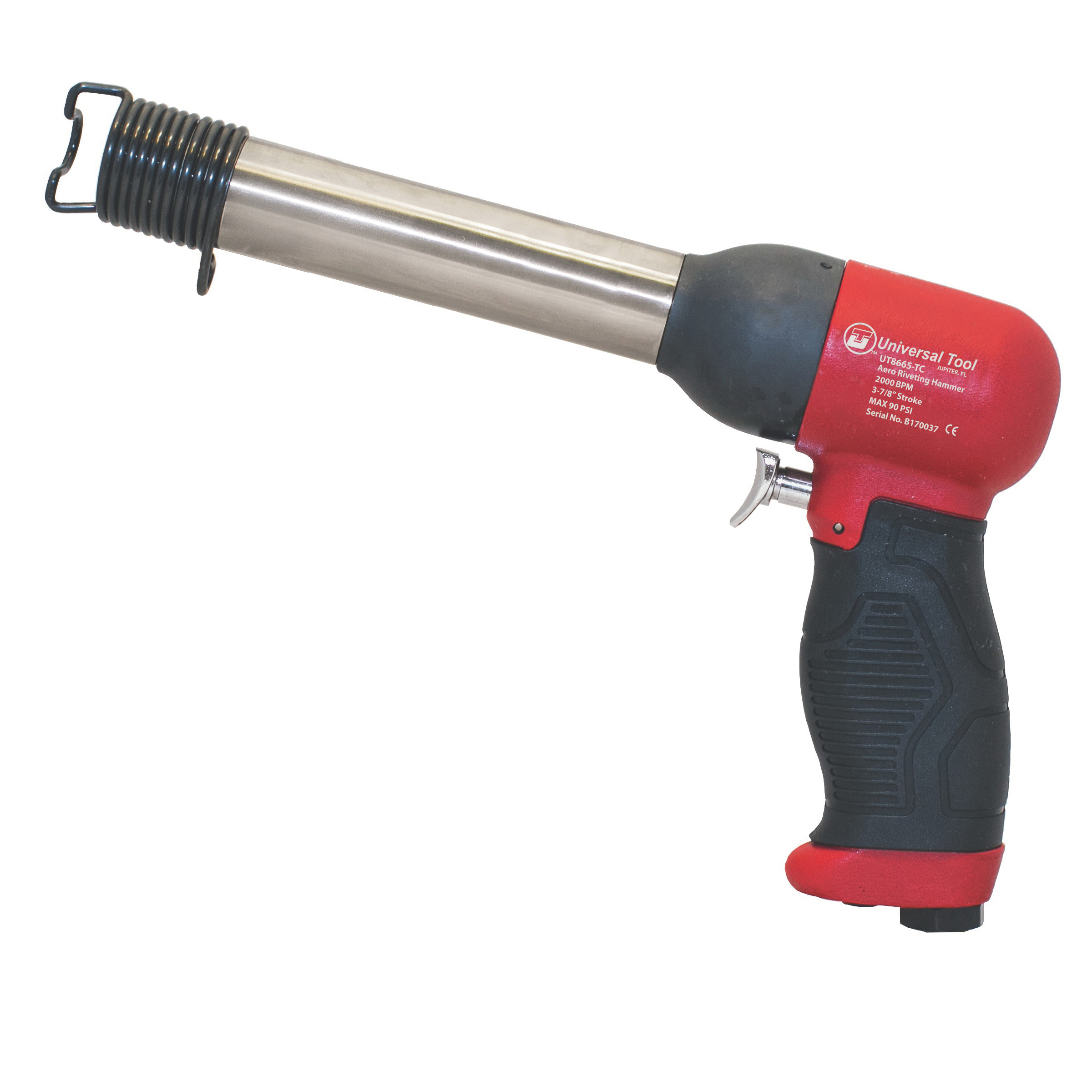 UT™ UT8633 Compact Pneumatic Needle Scaler, 1/2 in Dia Bore, 4800 bpm, 1-1/4 in L Stroke, 1.5 cfm Air Flow, 90 psi