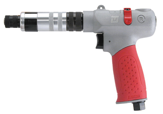 UT&trade; UT8961-2 Angled Pneumatic Screwdriver, 1/4 in Chuck, 26 to 100 in-lb Torque, 4 cfm Air Flow, 90 psi, Adjustable/Auto Shut-Off Clutch, 100 in-lb Max Working Torque, 16 cfm Short Run Air Consumption
