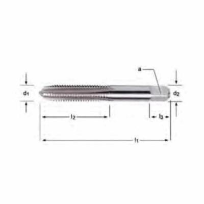 Union Butterfield® 6007517 1500 General Purpose Straight Flute Hand Tap, Right Hand Cutting, 9/16-12 Thread, H3 Thread Limit, Plug Chamfer, 4 Flutes, Bright, HSS