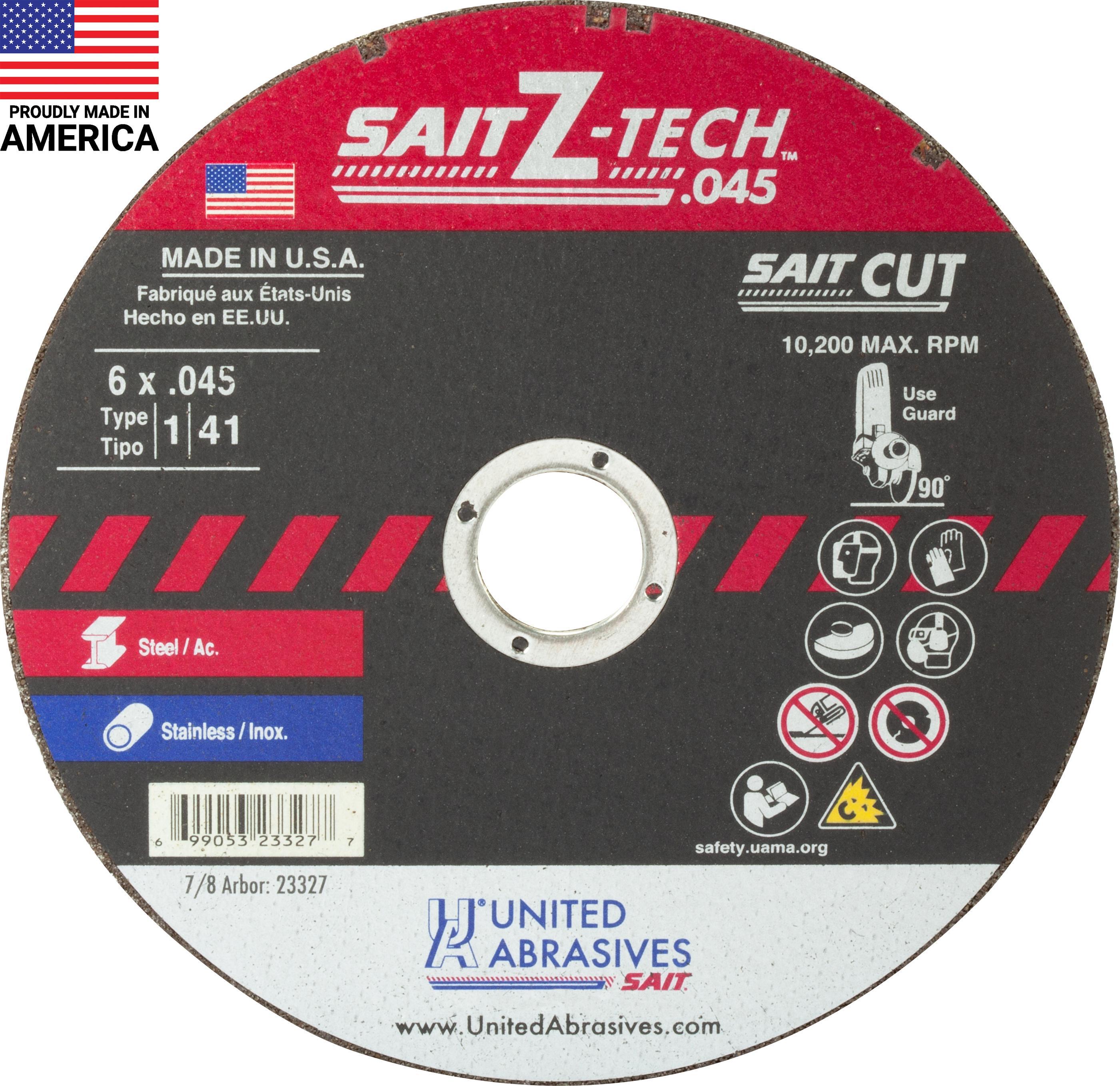 United Abrasives-SAIT 51080 Close Coated General Purpose Abrasive Disc, 4-1/2 in Dia, 7/8 in Center Hole, 80 Grit, 2A Aluminum Oxide Abrasive