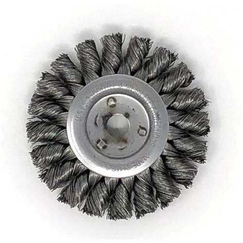 United Abrasives-SAIT 03386 Wheel Brush, 6 in Dia Brush, 1-1/2 in W Face, 0.02 in Dia Full Cable Twist Knot Filament/Wire, 5/8 in Arbor Hole
