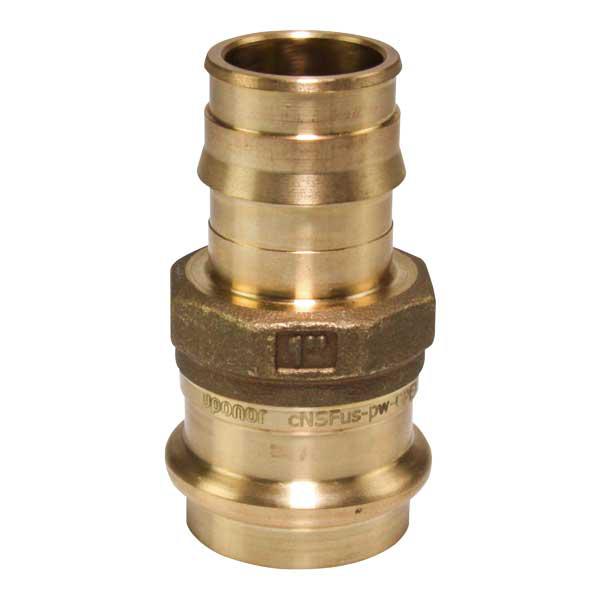 Uponor LFP4511010 ProPEX® Press Adapter, 1 x 1 in Nominal, PEX x Copper End Style, LF Brass, Domestic