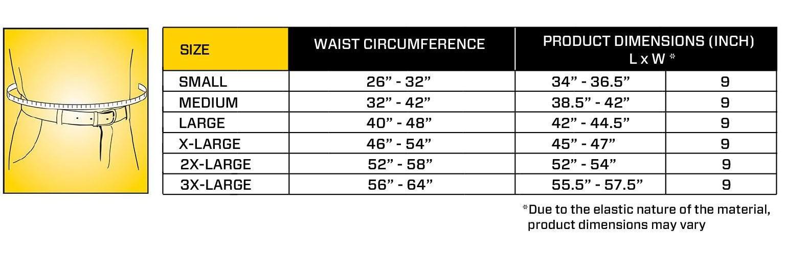 Valeo&reg; VI4676XL VEH9 Heavy Duty Back Support Belt, XL, 40 to 45 in Fits Waist, 9 in W, Black, 2-Stage Closure