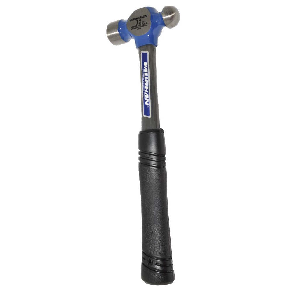 Vaughan&reg; 16210 Ball Pein Hammer, 13 in OAL, 12 oz Forged Steel Head, Fiberglass Handle