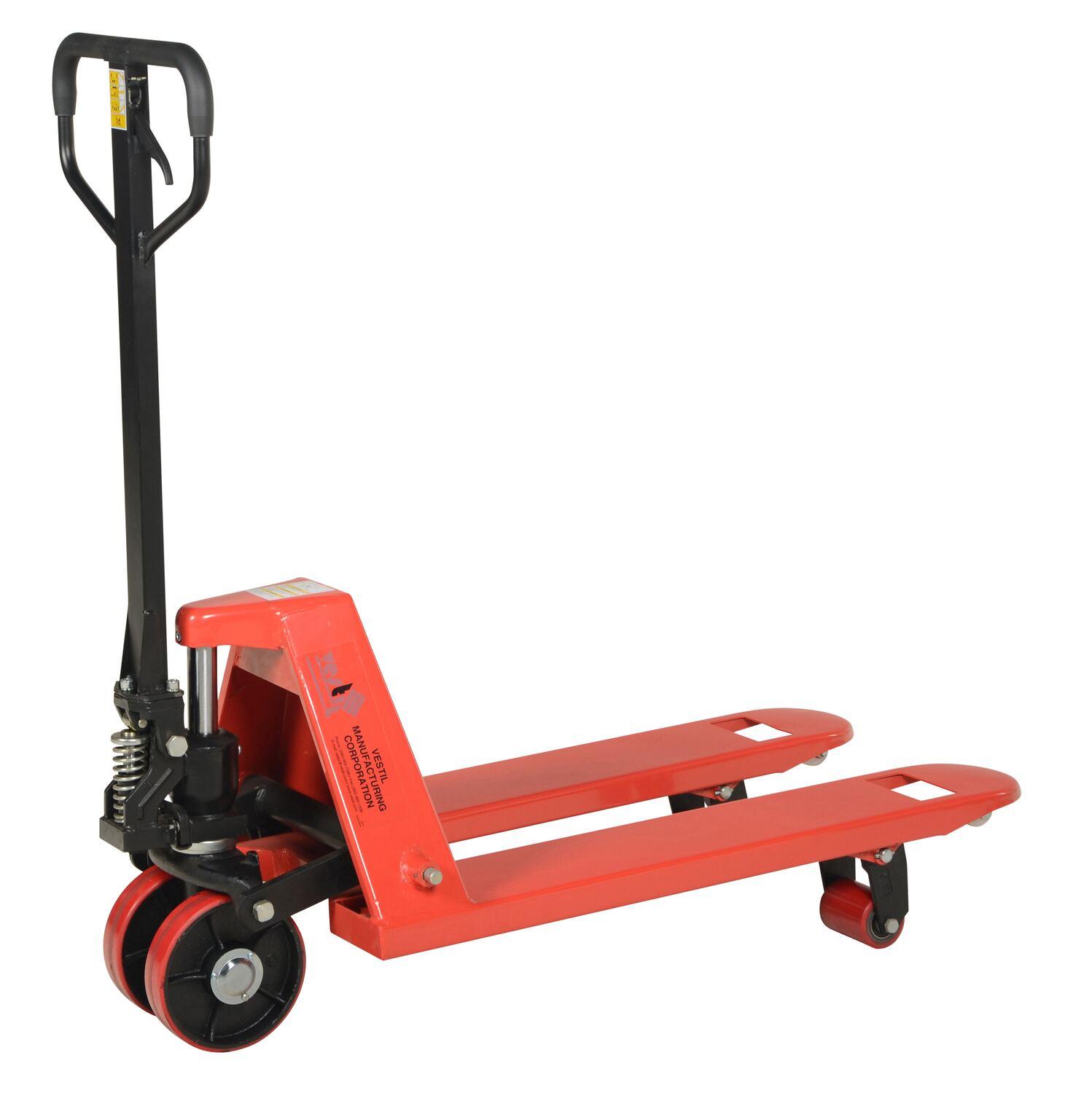 Vestil PM5-2036 Pallet Truck, 5500 lb Load, 2-7/8 in H Fork Lowered, Red