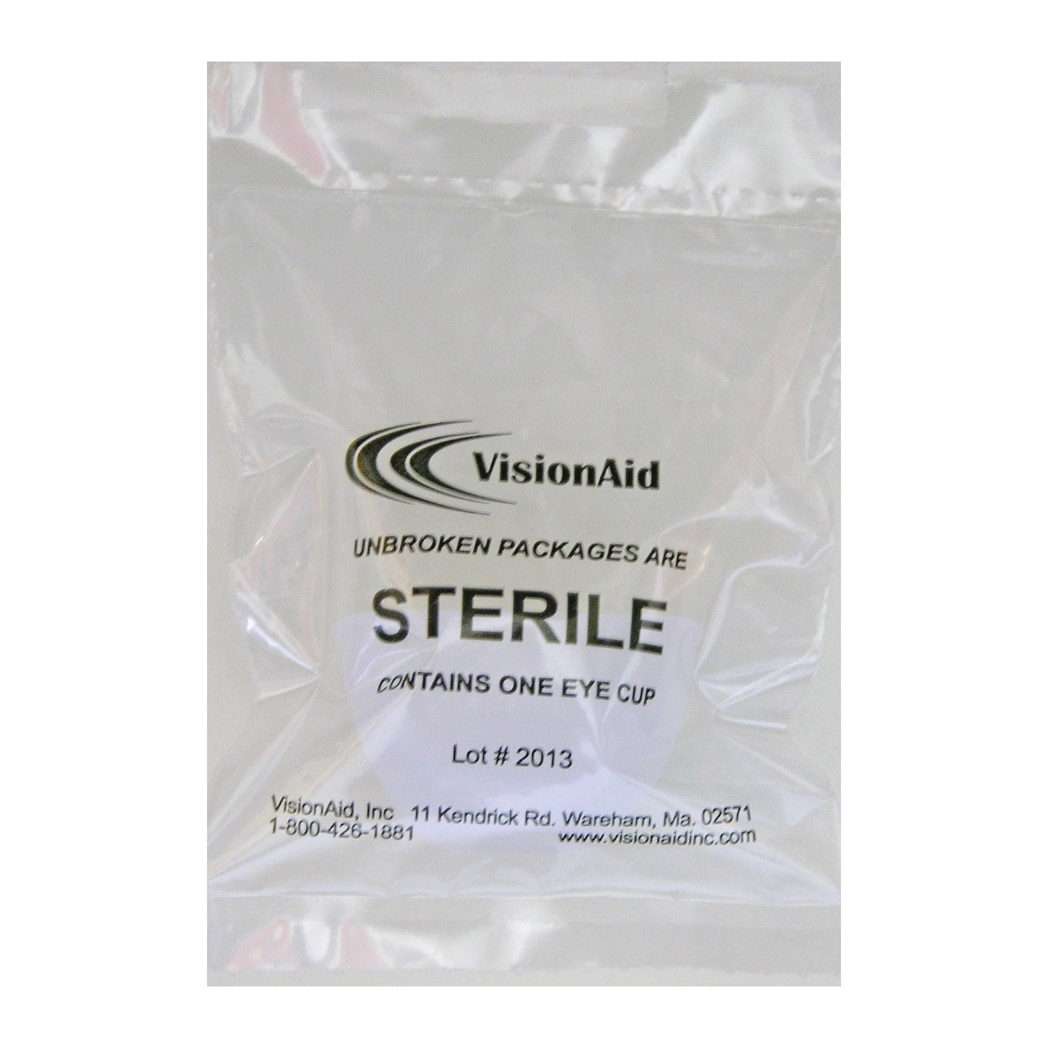 VisionAid&trade; 01008 Sterile Eye Cup, Plastic