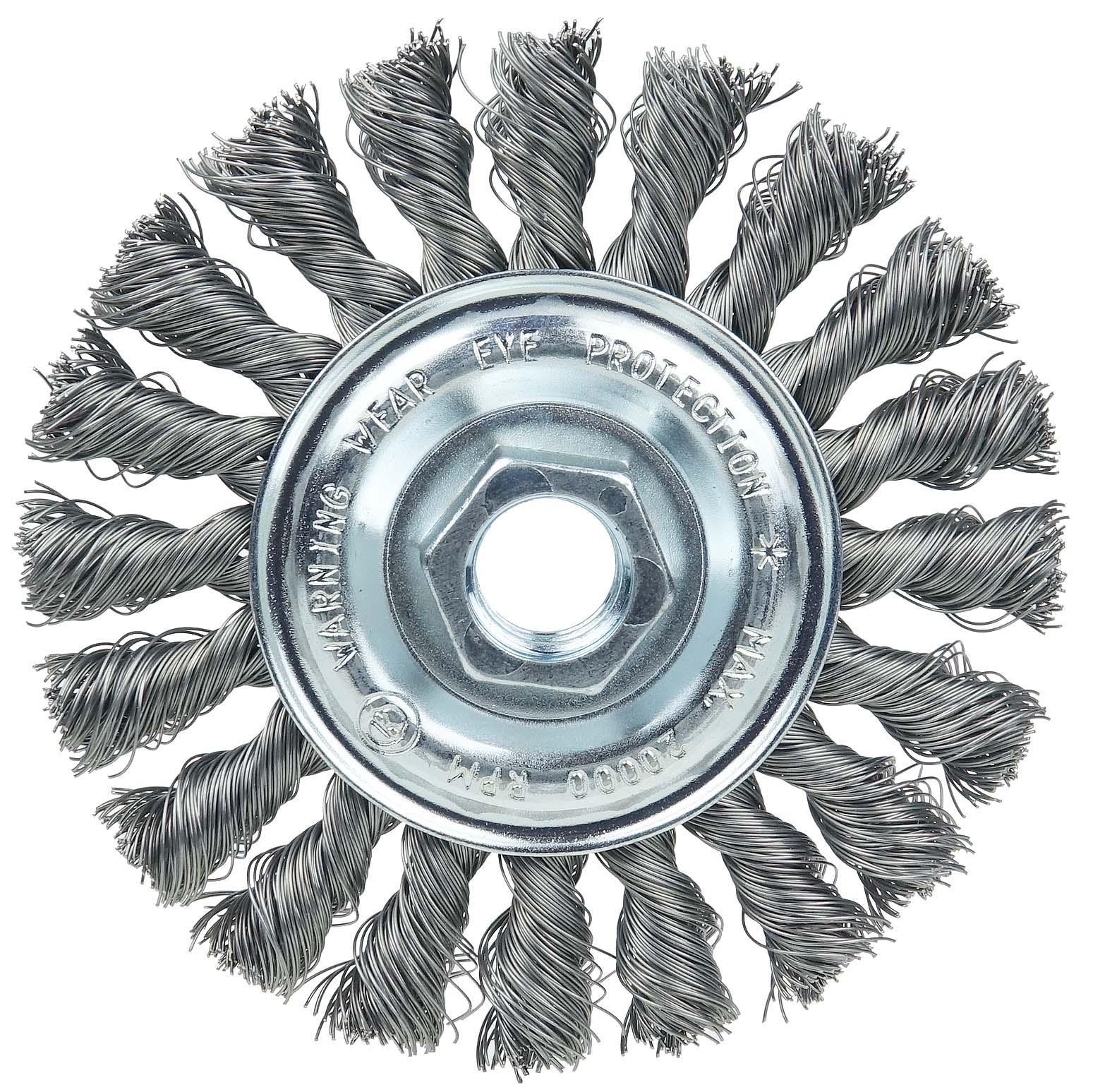 Osborn 11051 Small Diameter Wheel Brush, 2-1/2 in Dia Brush, 9/32 in W Face, 0.0118 in Dia Crimped Filament/Wire, 5/8 in Arbor Hole