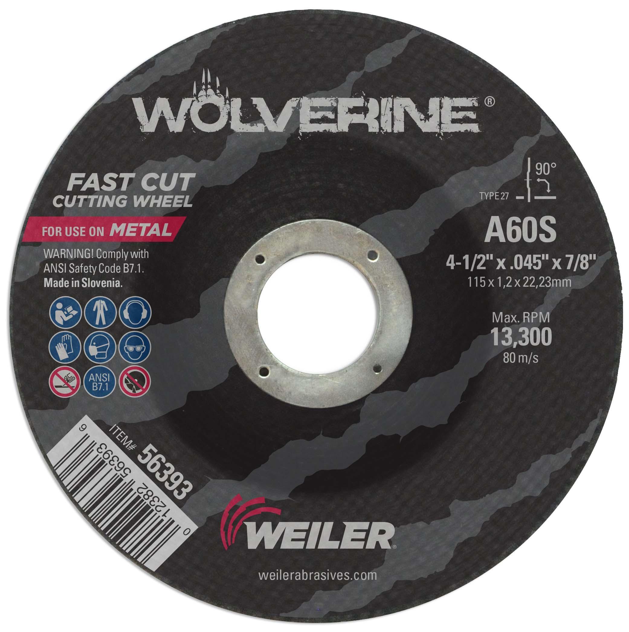 Wolverine&trade; 31347 Fast Cut Coated Abrasive Flap Disc, 4-1/2 in Dia Disc, 7/8 in Center Hole, 120 Grit, Fine Grade, Zirconia Alumina Abrasive, Type 29/Angled Disc