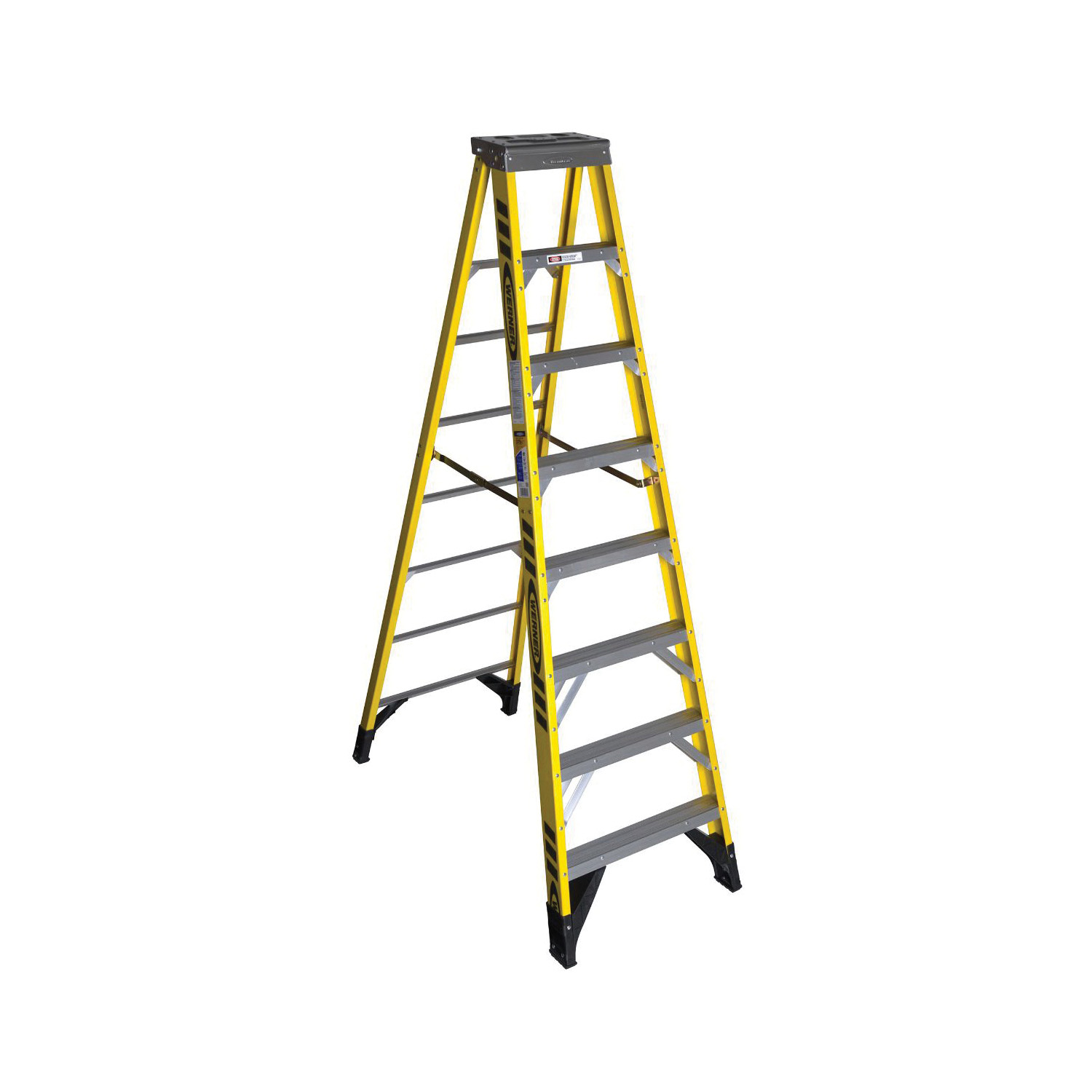 WERNER® 6306 6300 Type IAA Single Sided Step Ladder, 6 ft H Ladder, 375 lb Load, 5 Steps, Fiberglass