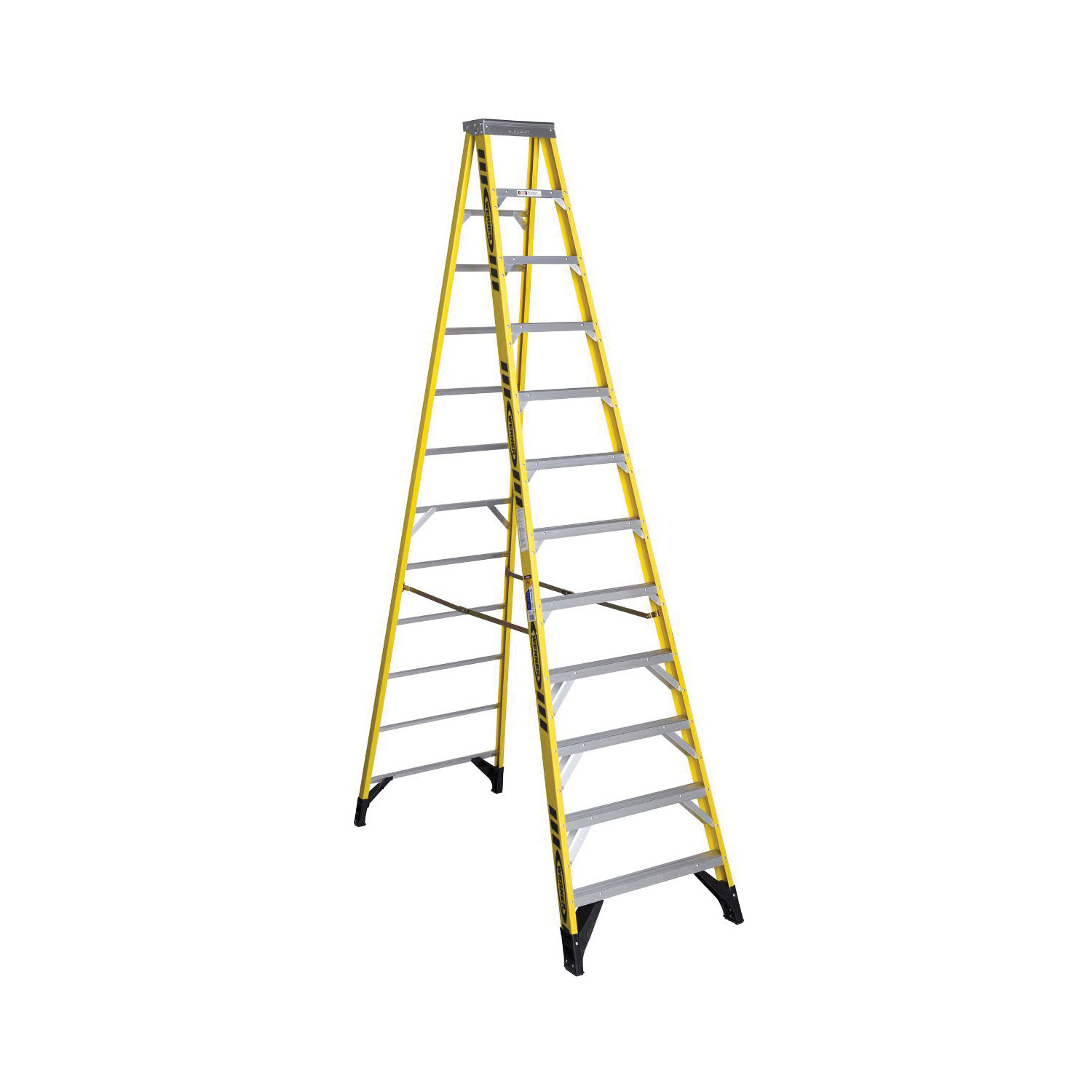 WERNER® 2324 2300 Ladder Jack Stage, 24 ft L x 12 in W x 6 in H, 500 lb Load, Aluminum