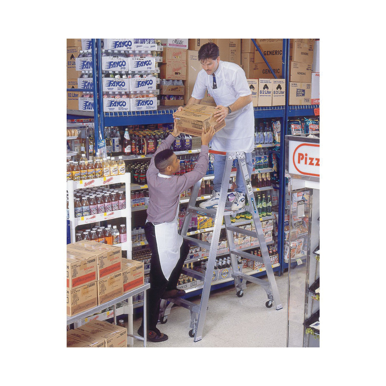 WERNER&reg; PT378 PT370 Type IA Platform Ladder, 8 ft Ladder, 300 lb Load, 12-3/4 in W, Aluminum